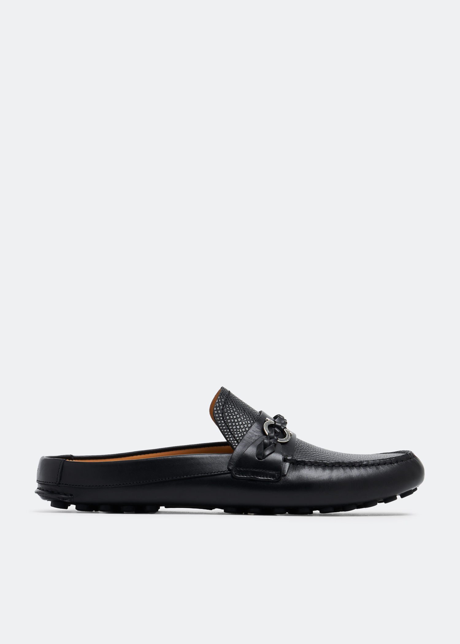Ferragamo Leather slippers for Men - Black in USA | Level Shoes