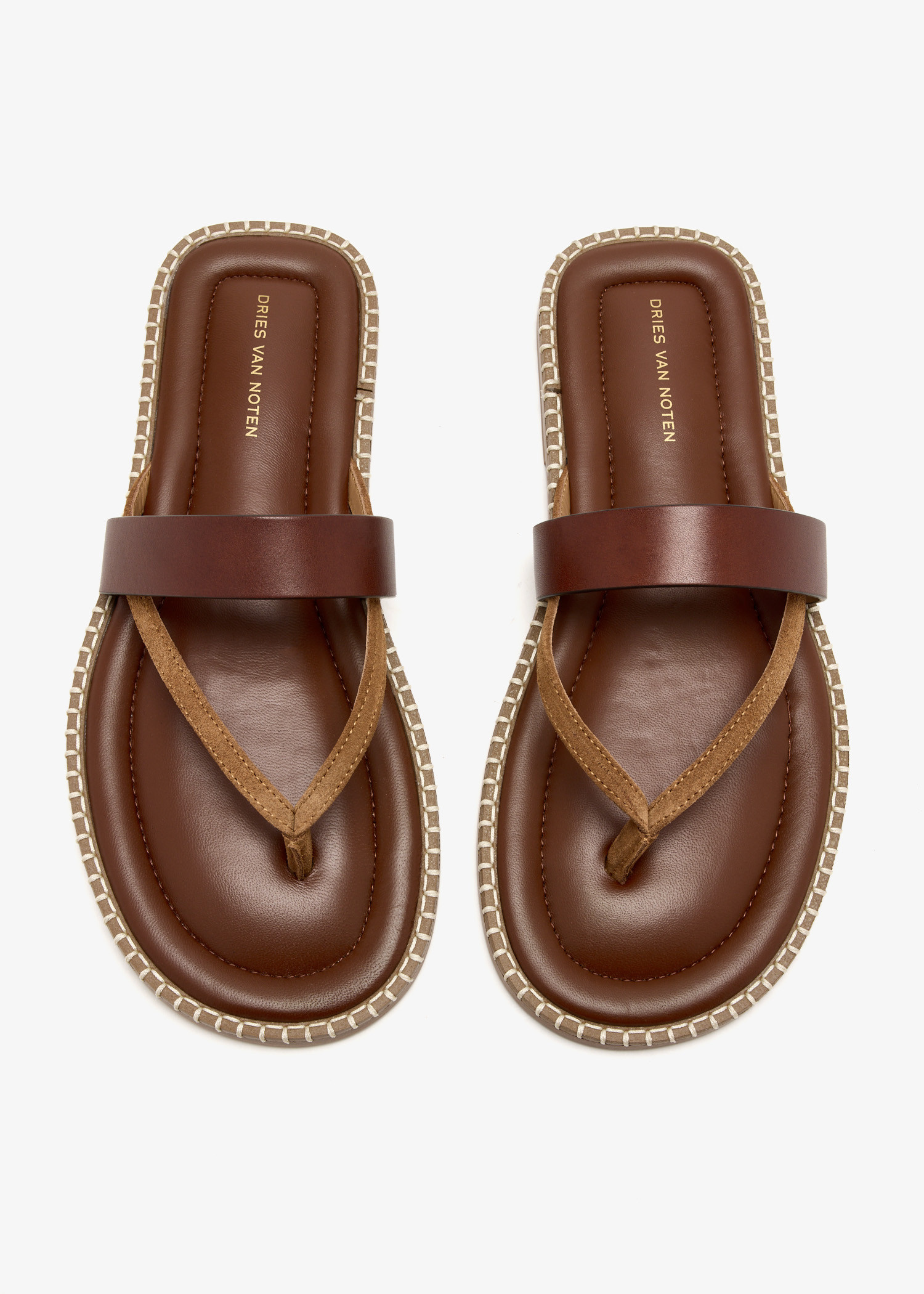 Dries Van Noten Leather sandals for Men - Brown in USA | Level Shoes