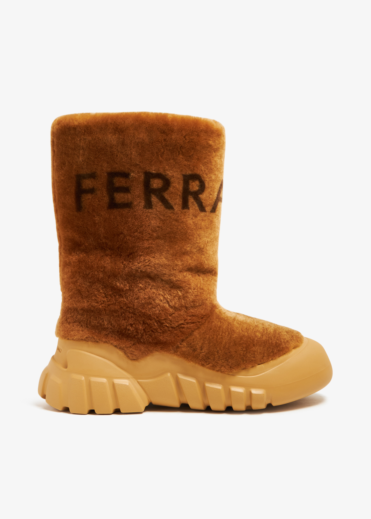 Salvatore Ferragamo Limited Edition Gris Brown Orange Shearling Fur Painted 11US GORUNWAY main image 2