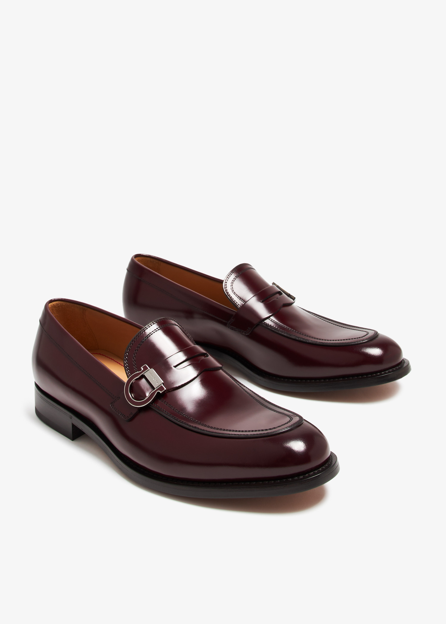 【送料&関税込】Ferragamo Burgundy Leather Mirty Loafers Ferragamo Burgundy Leather Mirty Loafers | italist