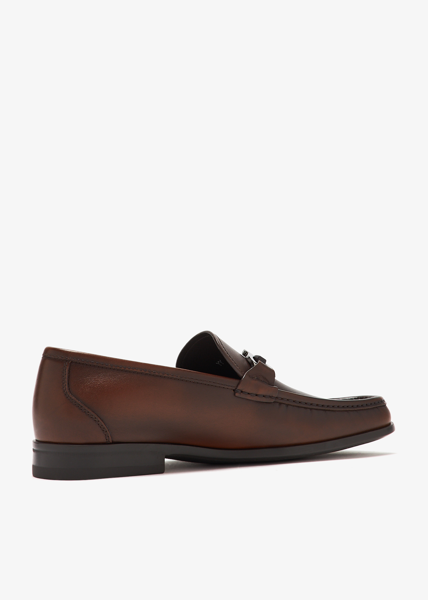 ★関税込み★ FERRAGAMO DARK BROWN LEATHER GANCINI LOAFERS Ferragamo Gancini loafers for Men - Brown in UAE | Level Shoes
