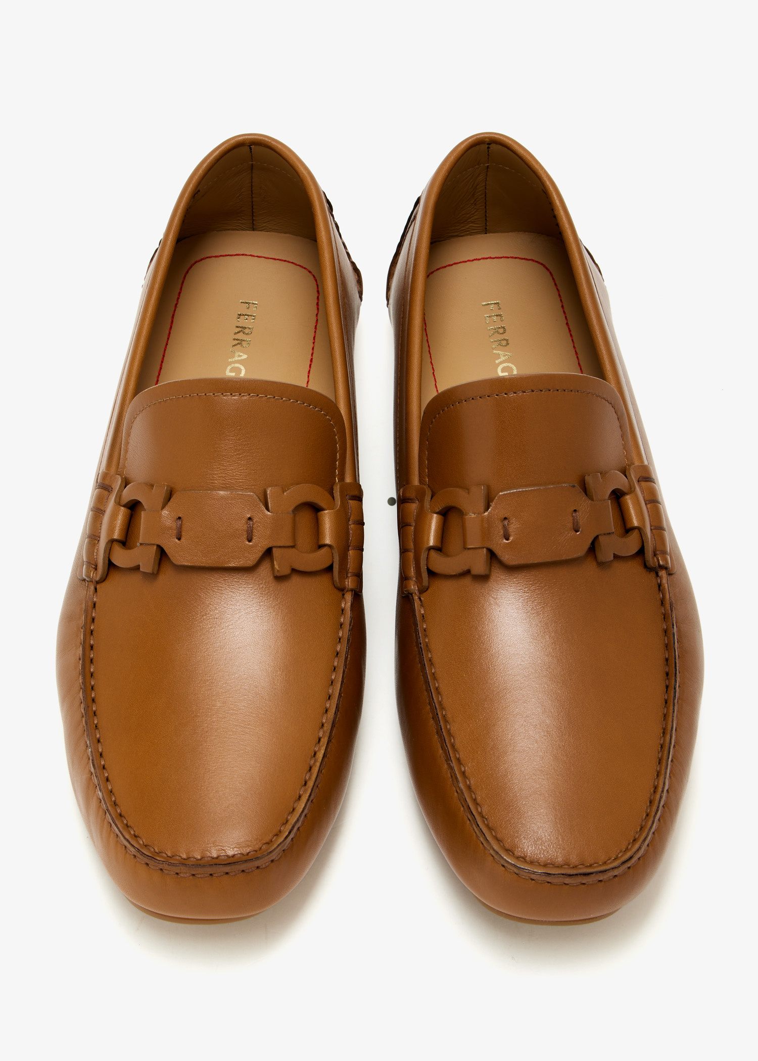 Salvatore Ferragamo Dalton Loafers Men\'s 9 Brown Gancini Driving Shoes Loafer with Gancini buckle - Men | Ferragamo main image 4