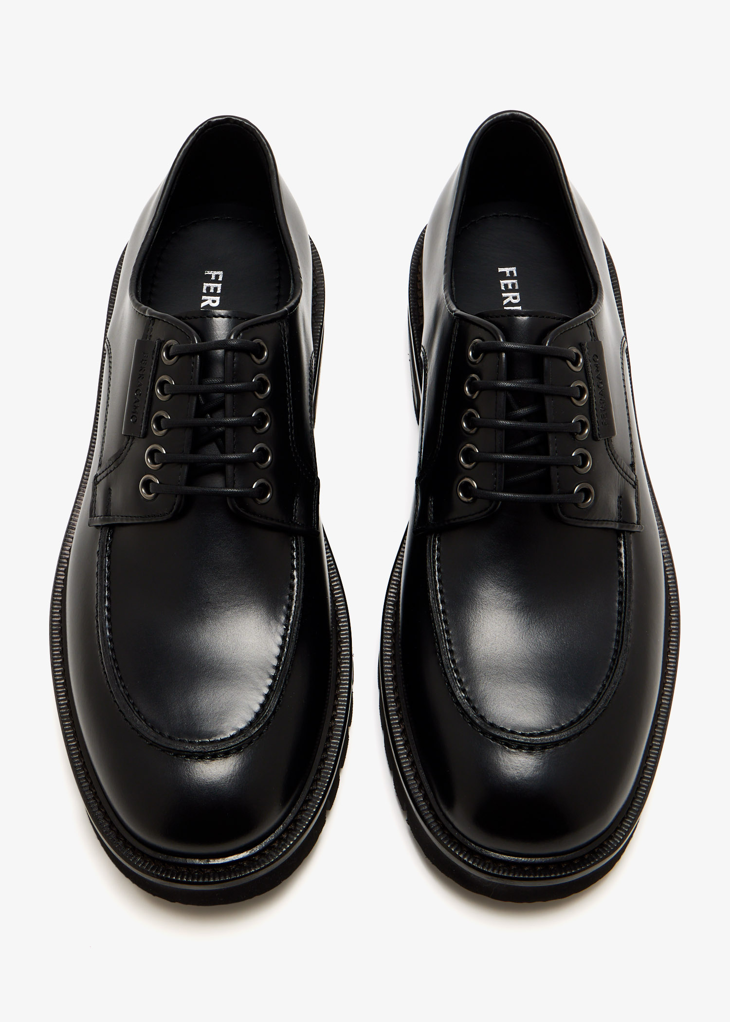 Salvatore Ferragamo Leather Derby Dress Shoes Mens 8 D Black Italian Made EUC Salvatore Ferragamo Derby Dress Shoes for Men for sale | eBay main image 4