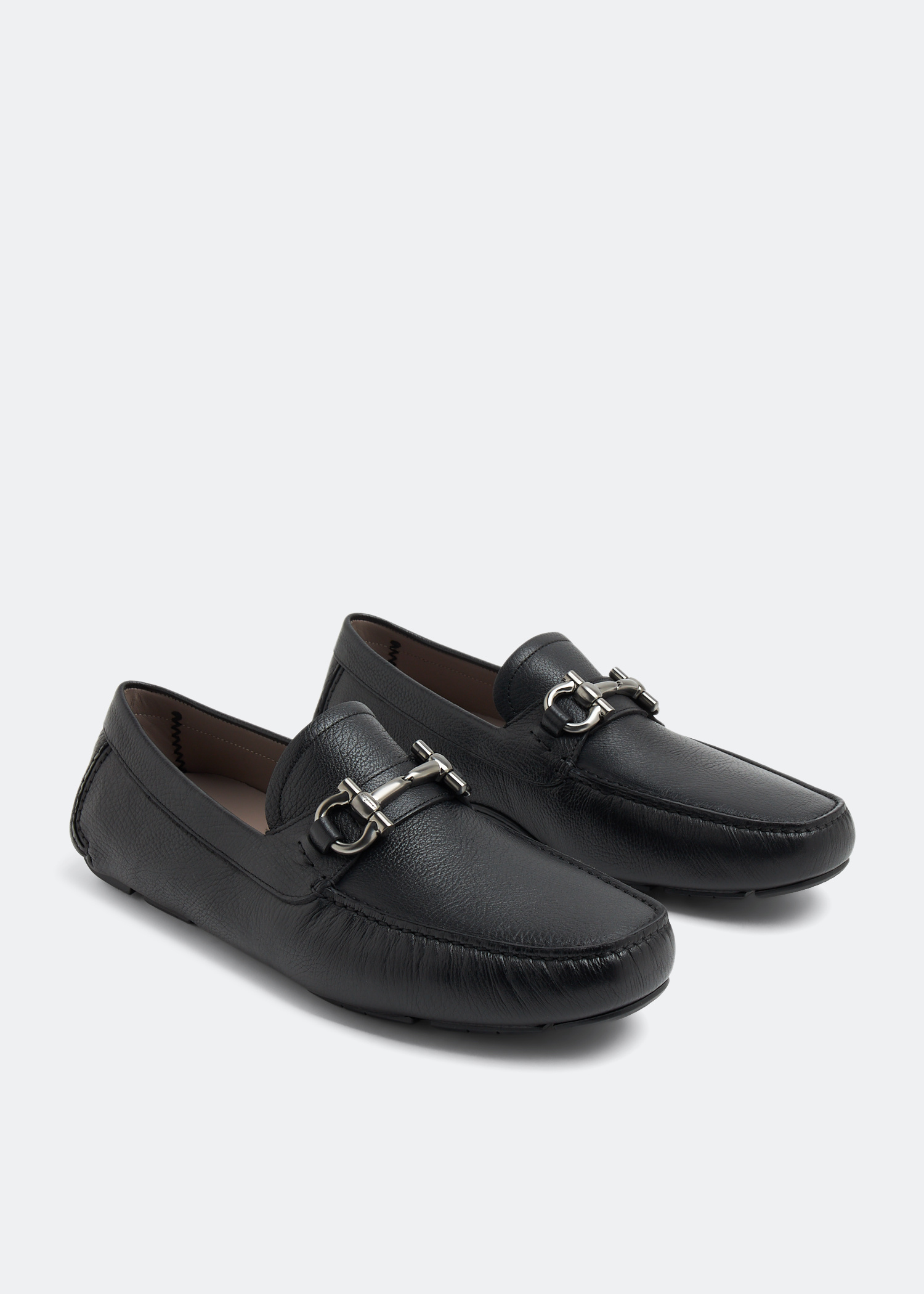 SALVATORE FERRAGAMO NIELSEN MEN\'S BLACK LEATHER GANCINI LOAFER SHOES 8.5 EE Ferragamo Men main image 2