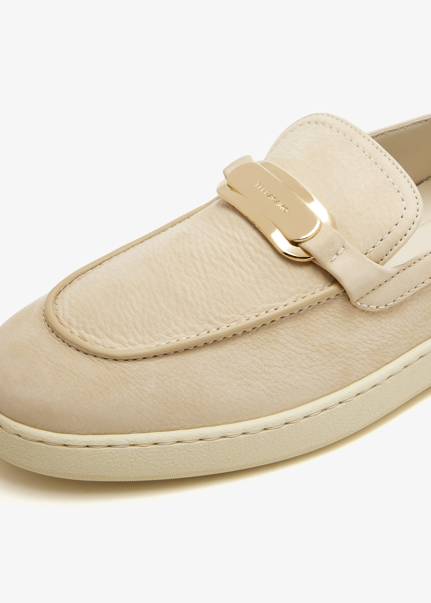 Ferragamo Leather Loafer, Beige Ferragamo Loafer Louis - Beige - Women|77497201I501002 main image 3