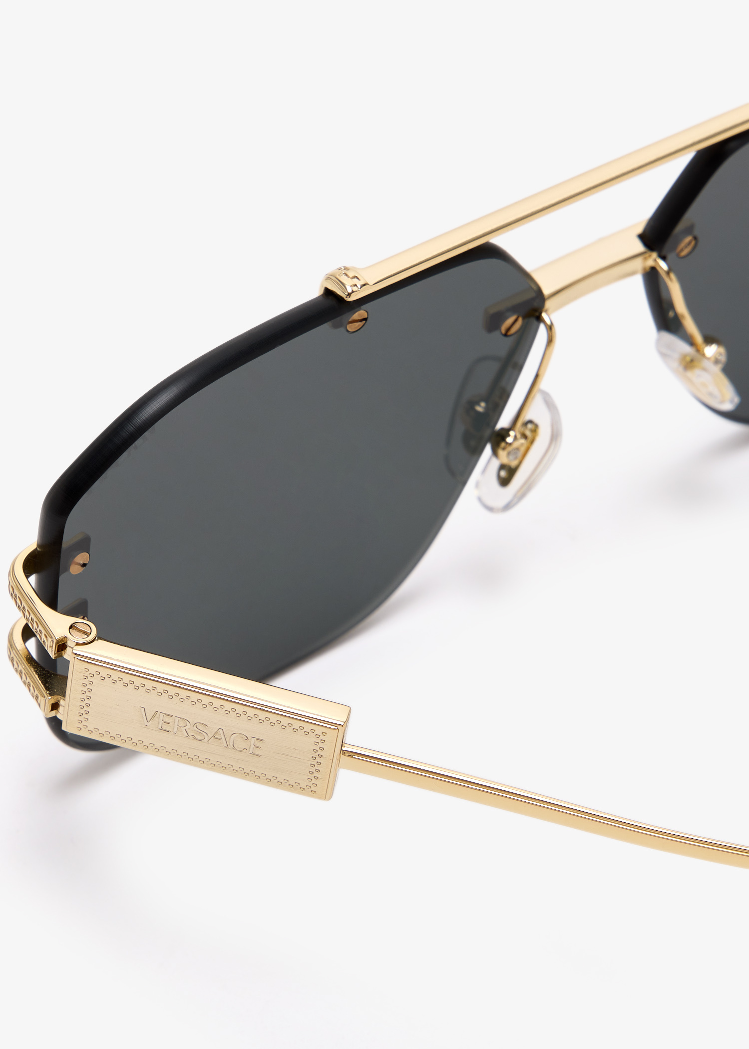 【関税込み】Versace ゴールド Damier Plaque サングラス Damier Plaque Sunglasses Black,Gold | VERSACE US