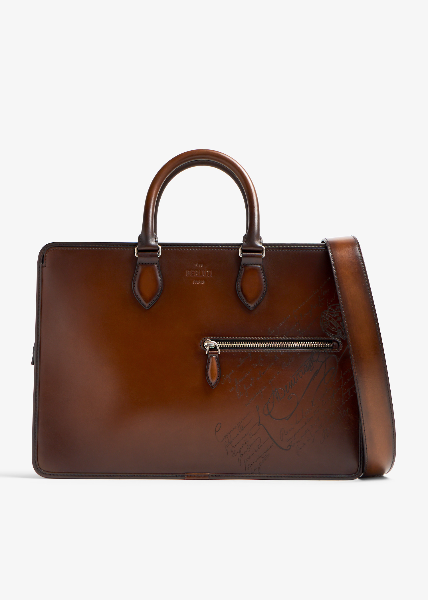 Berluti Un Jour Scritto leather briefcase for Men - Brown in