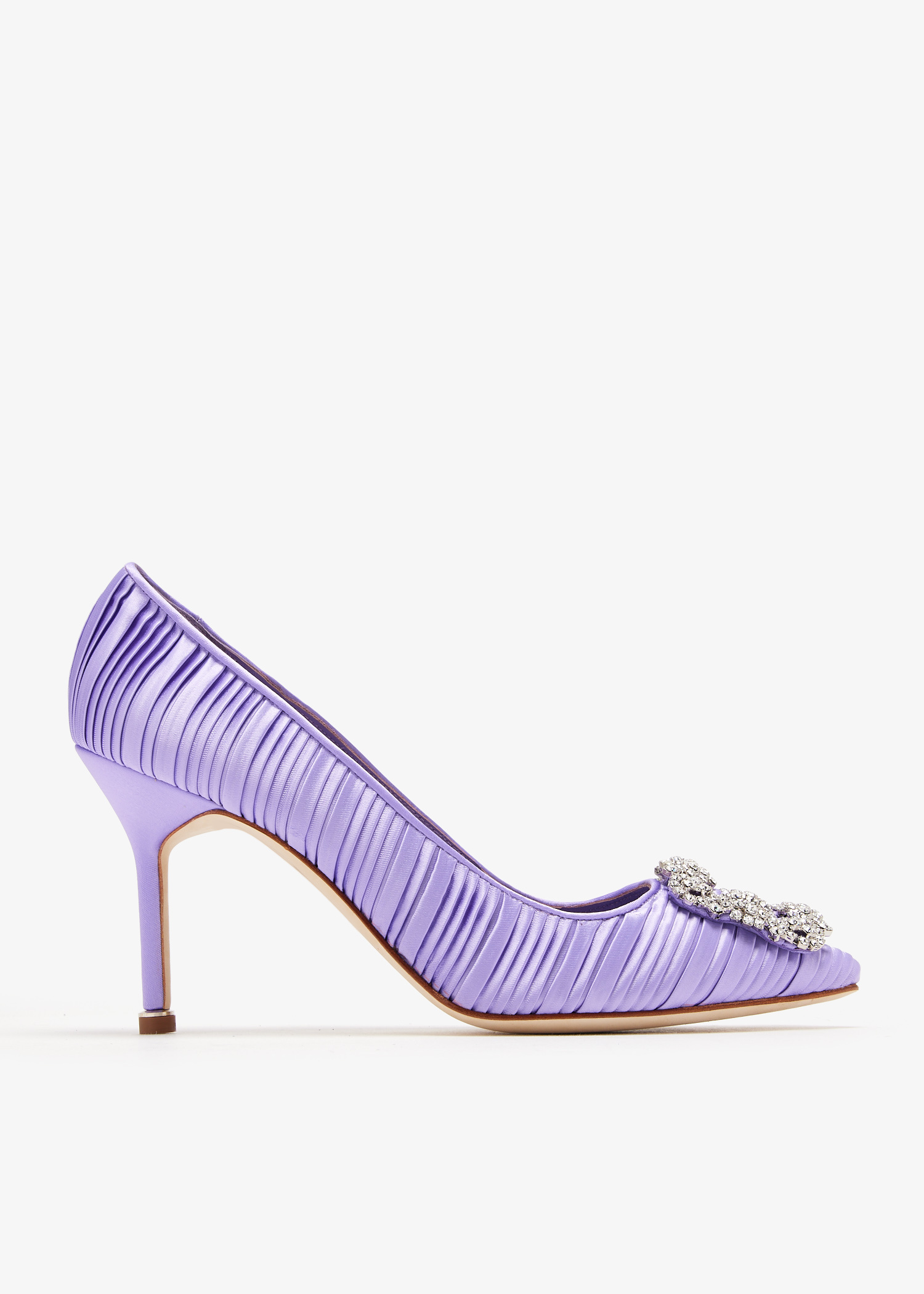 Manolo Blahnik Hangisi satin pumps for Women - Purple in UAE