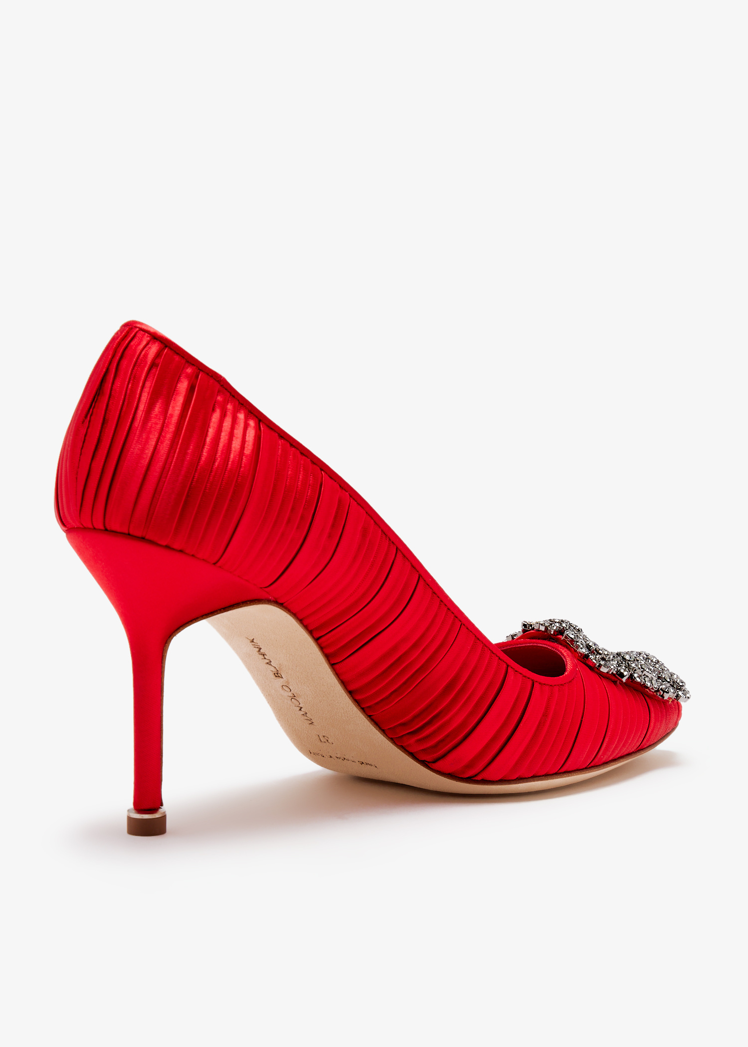 Manolo Blahnik Hangisi satin pumps for Women - Red in Qatar
