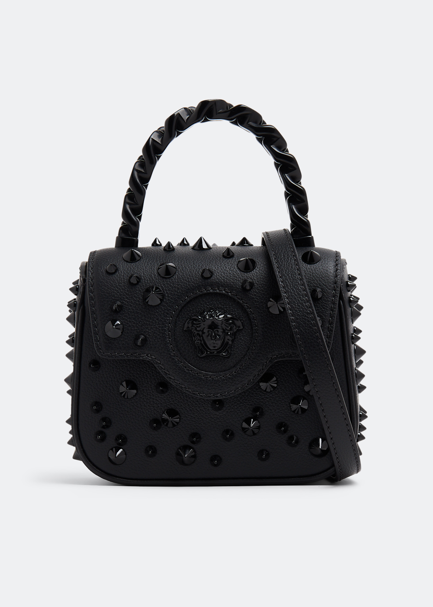 Versace La Medusa Spiked mini bag for Women - Black in USA | Level
