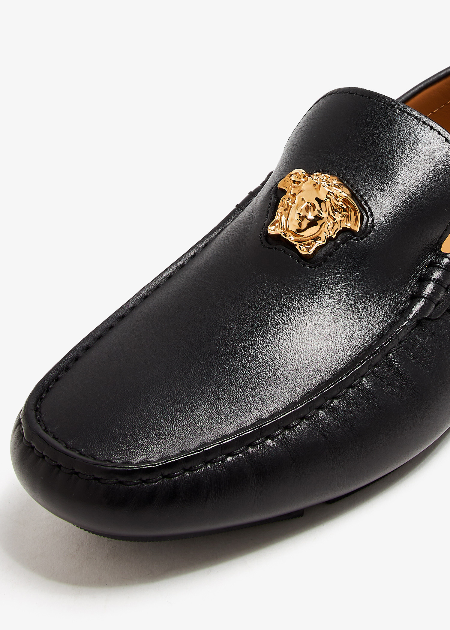 Full Set Brand new with box Medusa Driving Shoe (Men) La Medusa Suede Driver Shoes Brown,Gold | VERSACE US main image 2