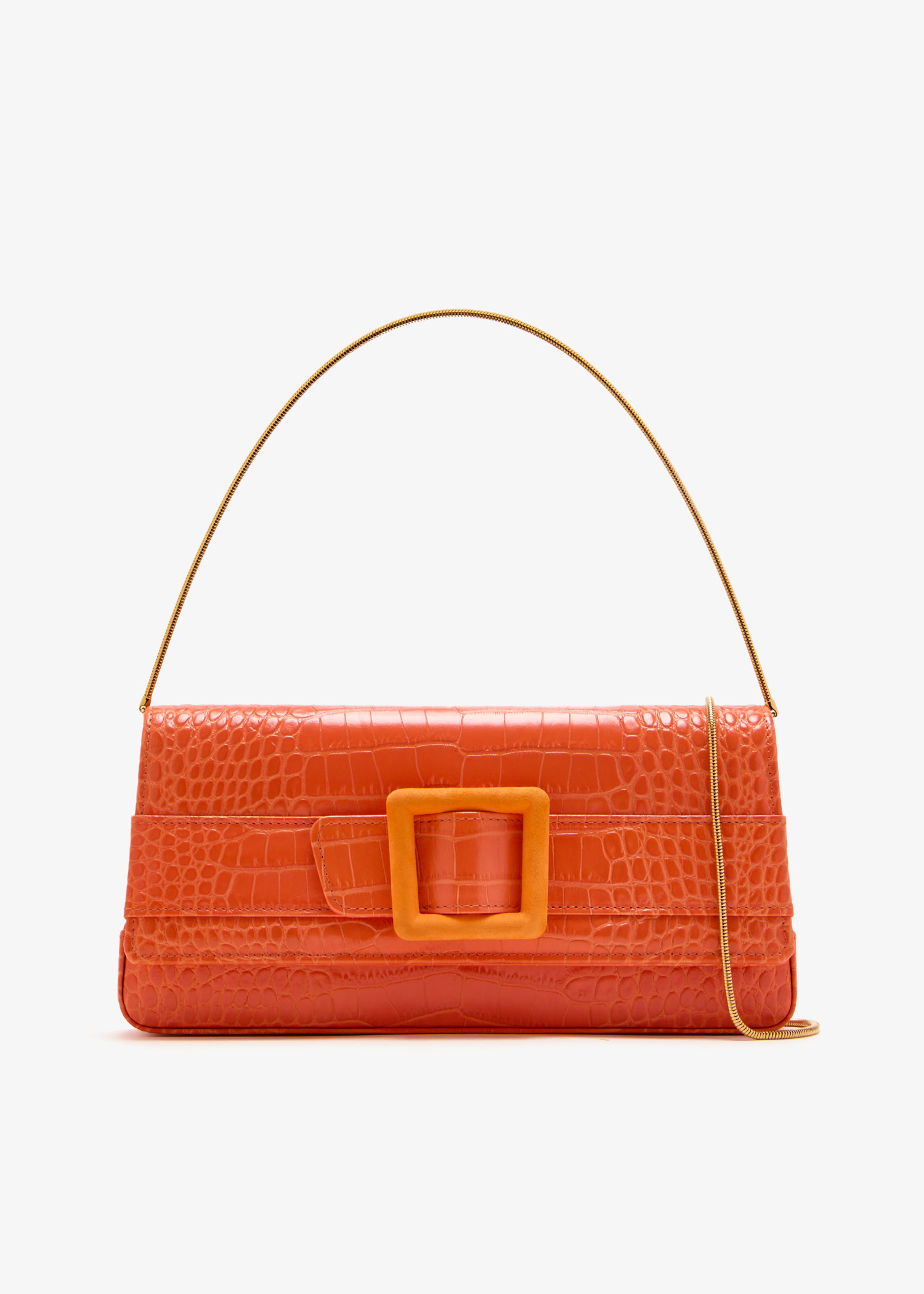 MANOLO BLAHNIK MAYGOT スエードバックルクラッチ Manolo Blahnik Maygot clutch for Women - Orange in UAE