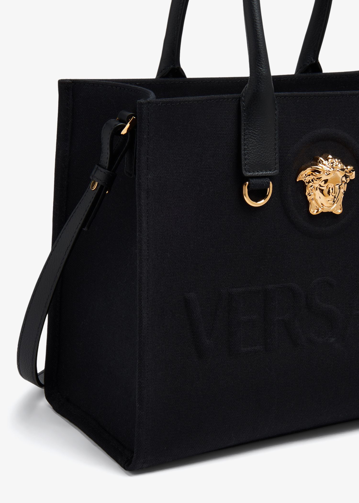 トートバッグ VERSACE Woman Tote bags Black 10058611A03095 1B00V Versace Logo tote bag for Women - Black in UAE | Level Shoes