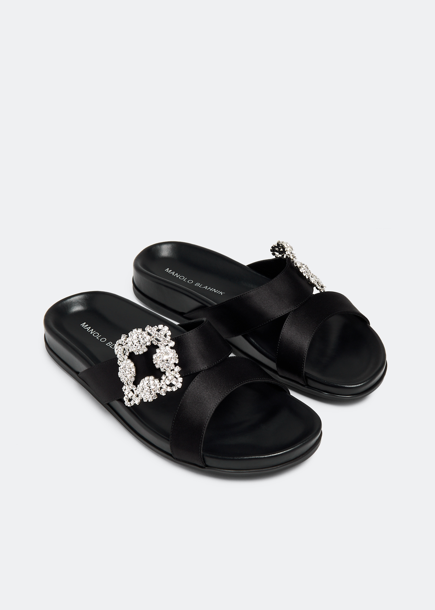 Manolo Blahnik Chilanghi flat mules for Women - Black in UAE