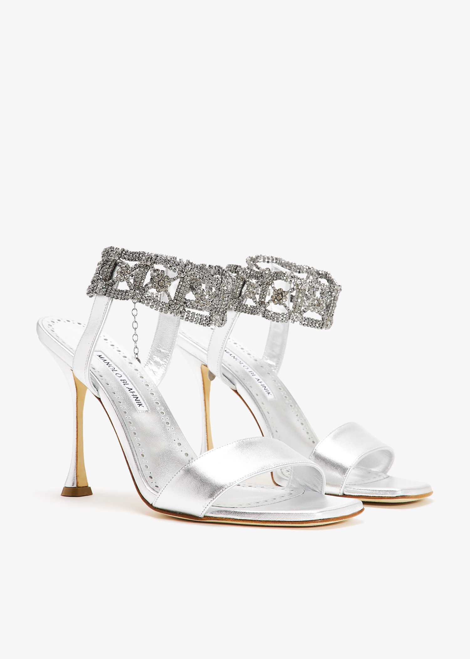 Manolo Blahnik Lierasan 105 sandals for Women - Silver in