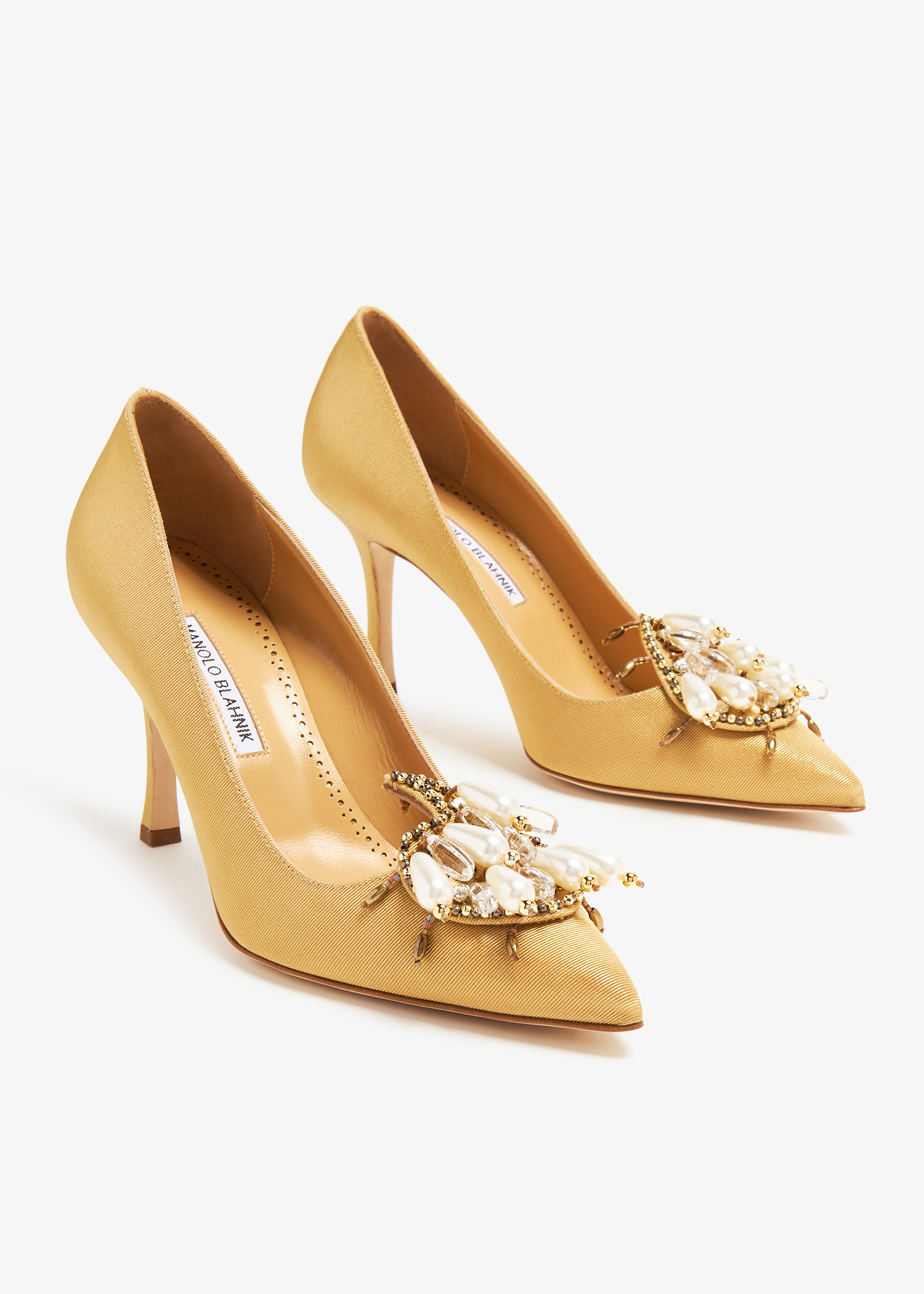 Manolo Blahnik ブラウン スエード ハイヒール　38.5 MANOLO BLAHNIK Khiko 90 leather slingback sandals | NET-A-PORTER