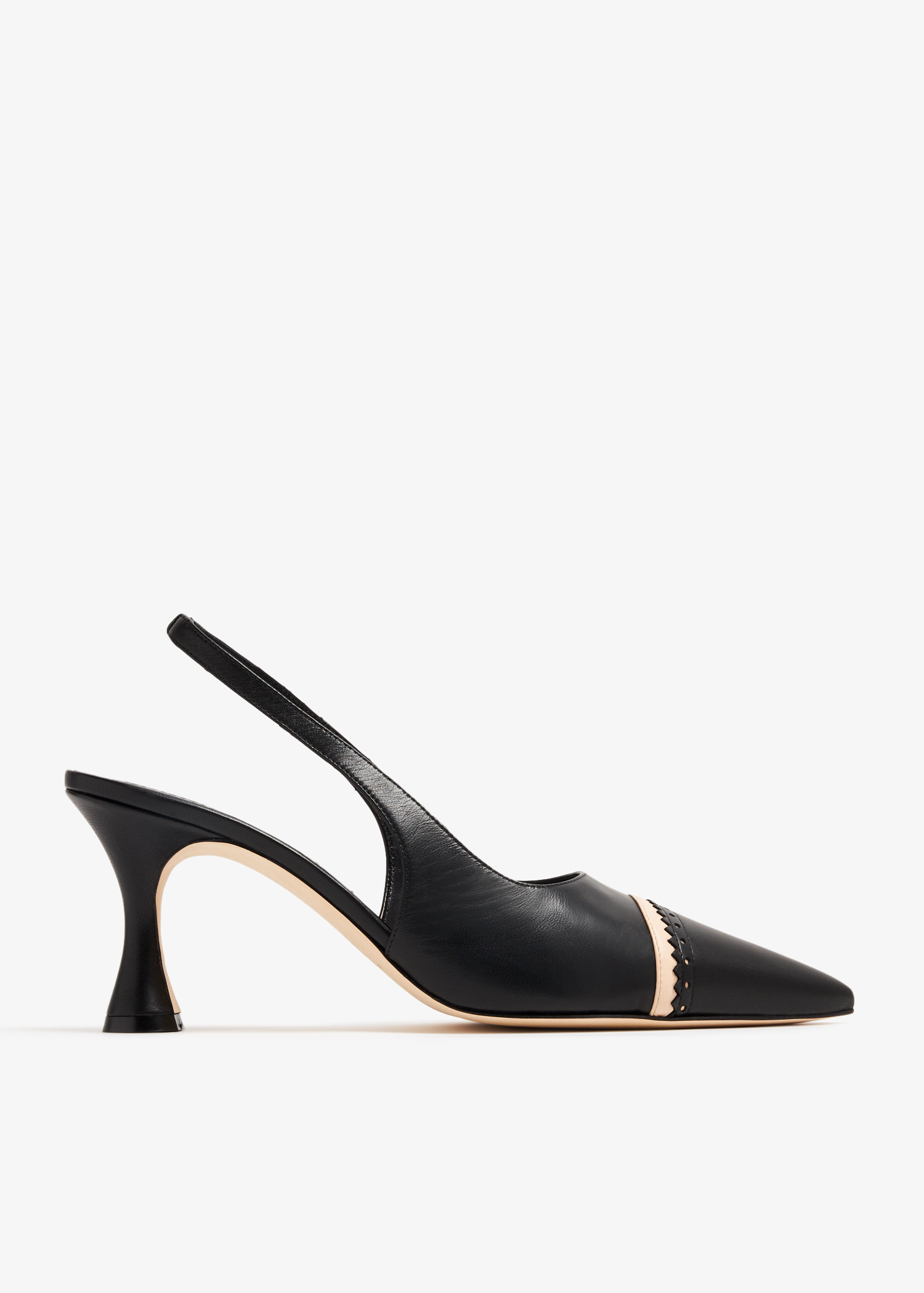 【MANOLO BLAHNIK】Oyounak Pumps BLACK GREY OYOUNASLI | Black and Grey Satin Crossover Slingback Pumps