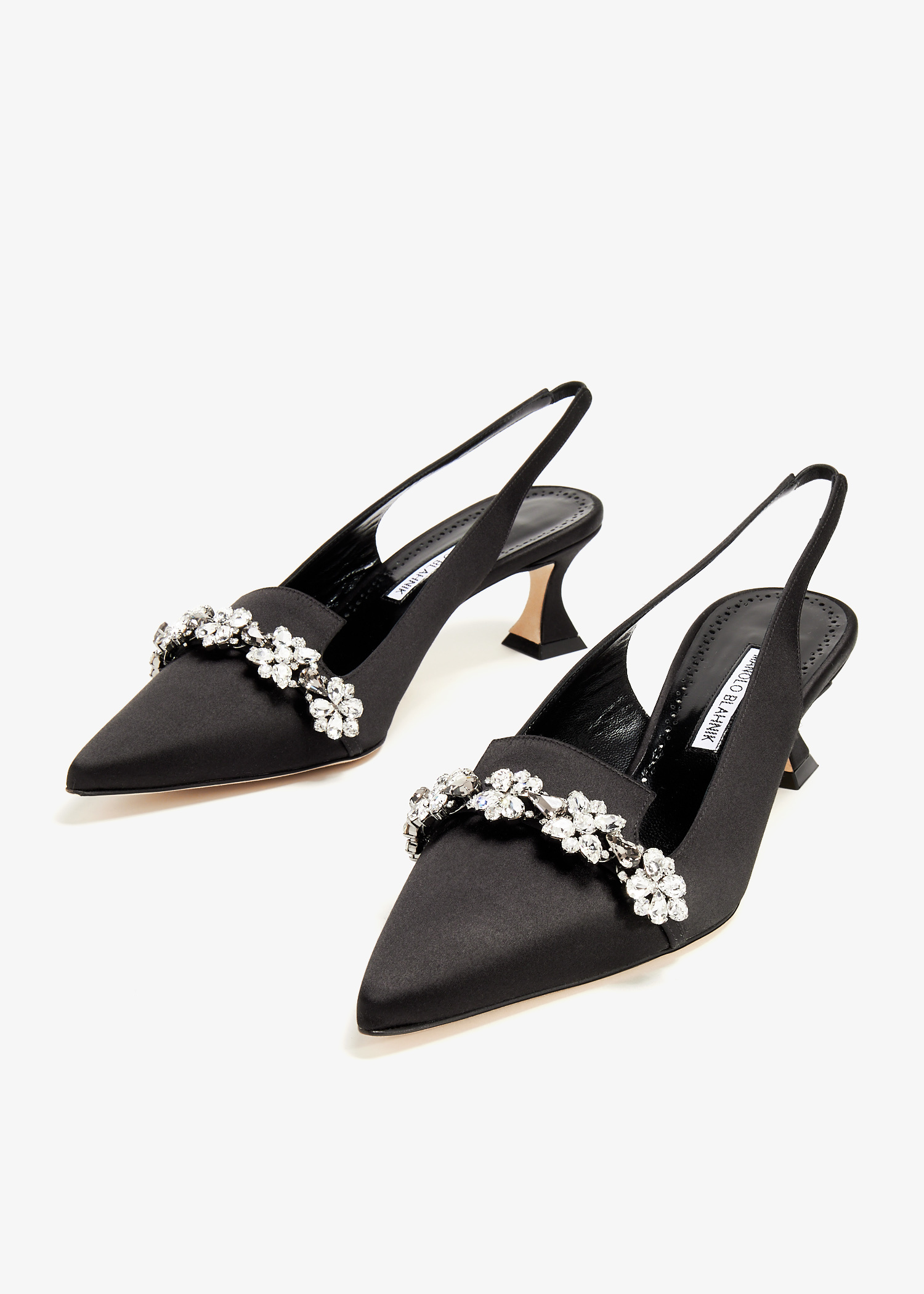 【Manolo Blahnik】 ポインテッドヒール 35.5 美品 Manolo Blahnik Perlon slingback pumps for Women - Black in