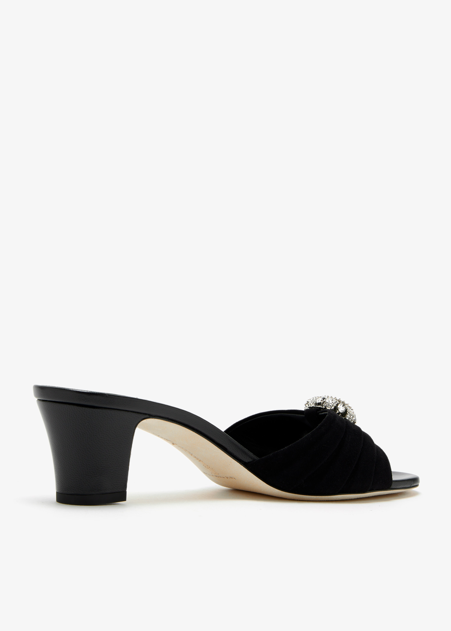 MANOLO BLAHNIK ネイビー スエード ミュール36ハーフ(HI:)様 Manolo Blahnik - Turquoise Suede Side Buckle Ballet Flat