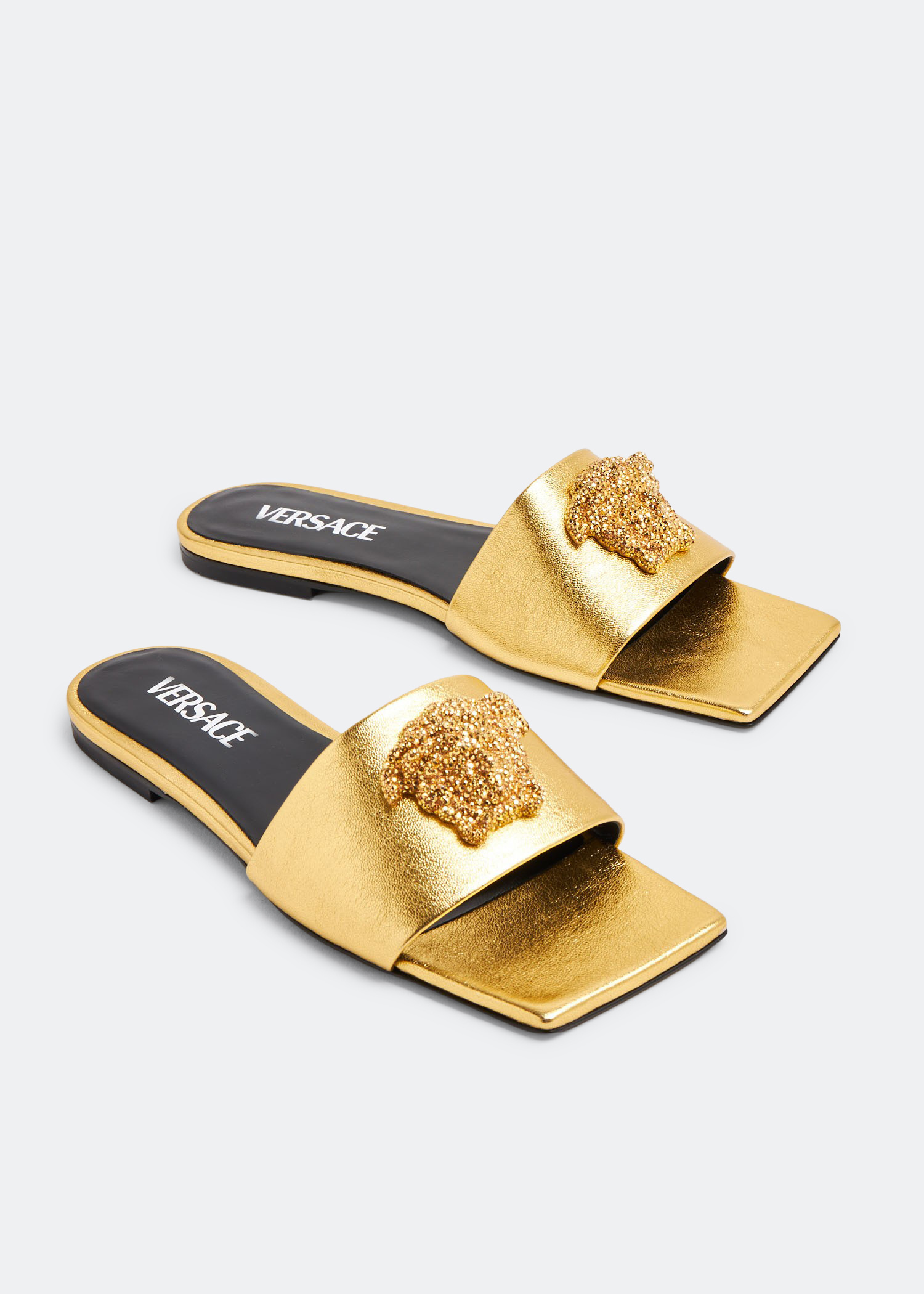 Versace La Medusa flat sandals for Women - Gold in UAE