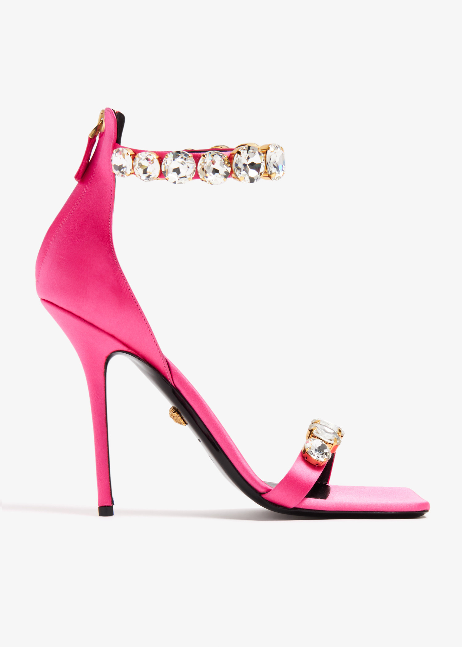 直営店☆VERSACE☆SALE! リボン ミュール ピンク 可愛い♪ Versace Crystal sandals for Women - Pink in UAE | Level Shoes