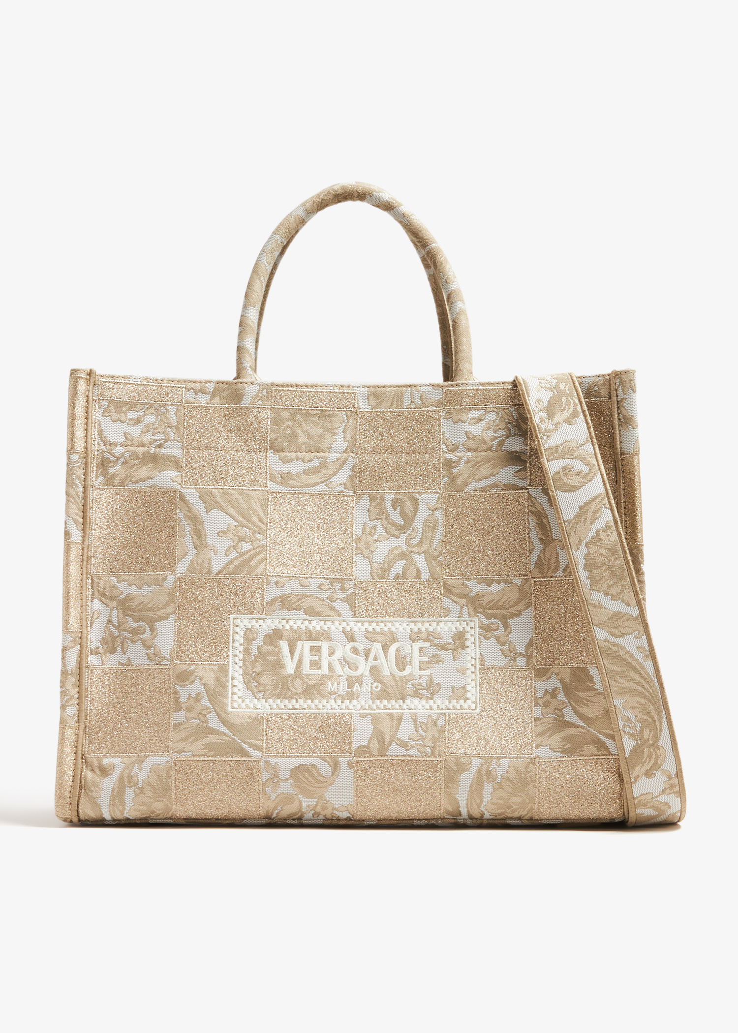 トートバッグ VERSACE Women Bags 1011564 1A097412KF4V Beige La Medusa Canvas Large Tote Bag Beige | VERSACE US