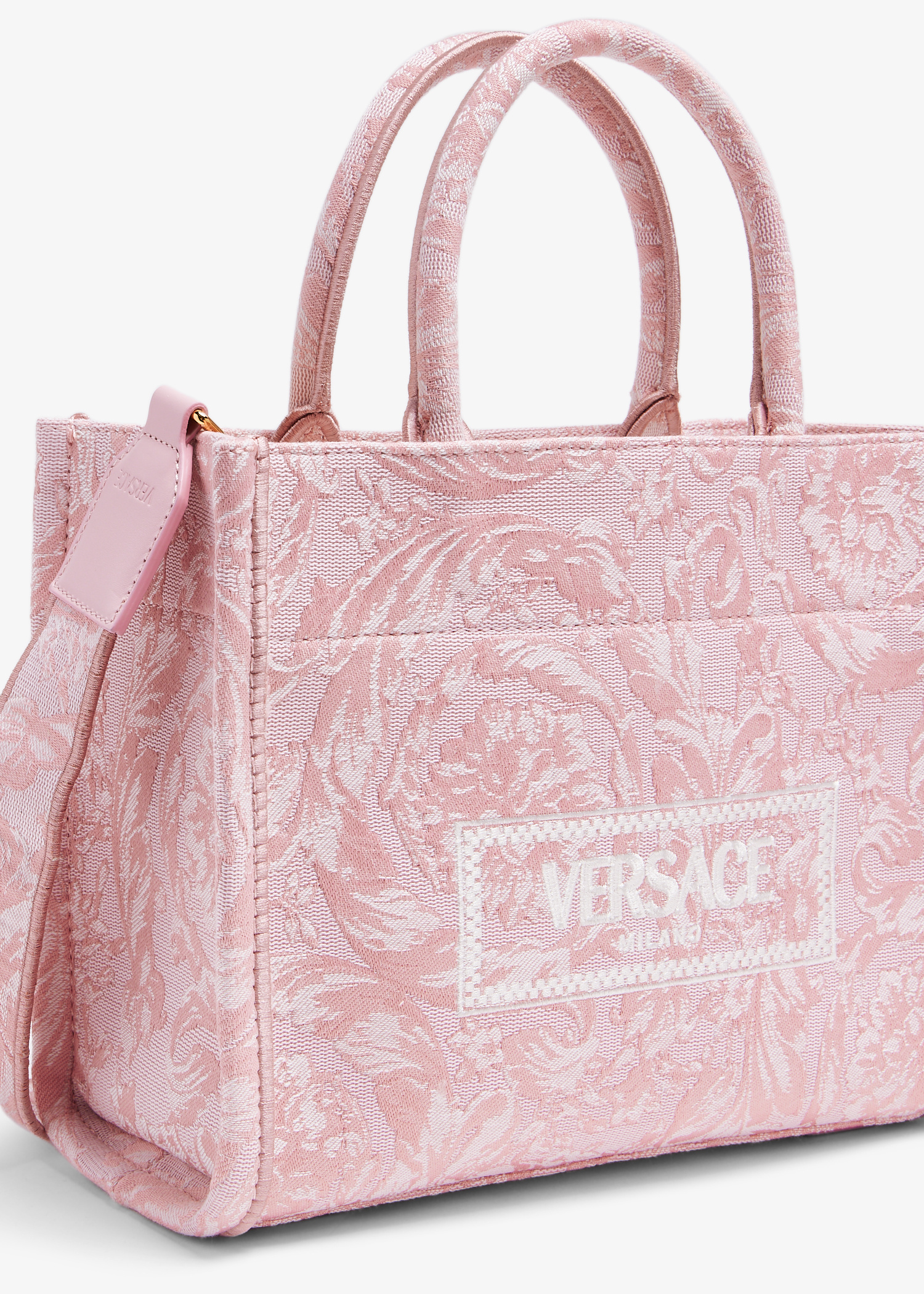 Versace Barocco Athena small tote bag for Women - Pink in