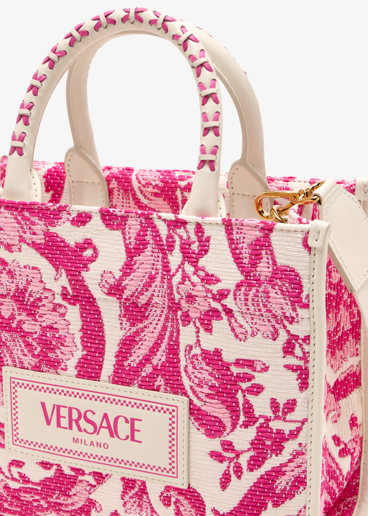 Versace Barocco Athena small tote bag for Women - Pink in