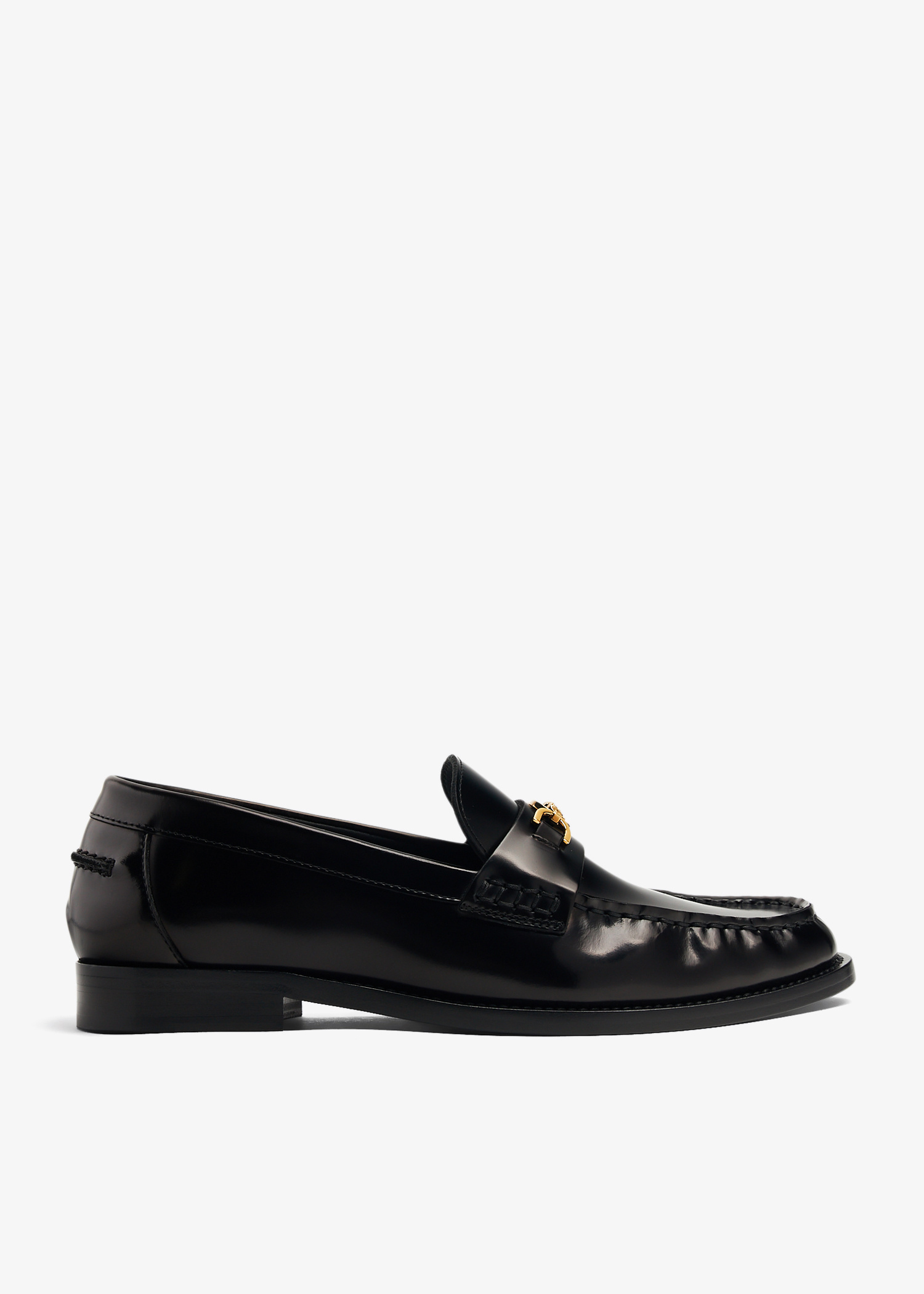 未使用 VERSACE 23SS SQUARE LOAFER PYTHON 45 0400020025109_BLACKVERSACEGOLD
