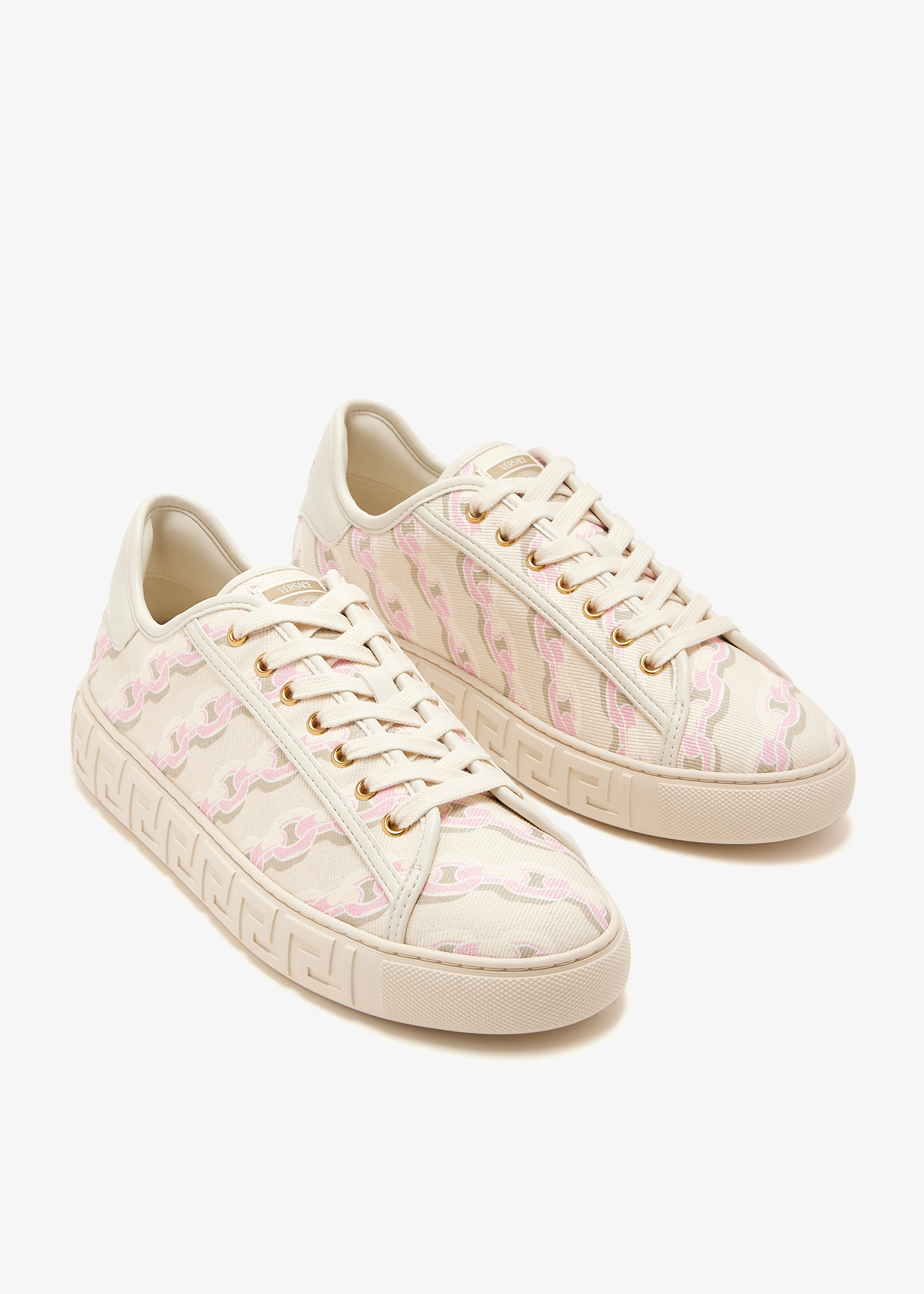 Versace LA GRECA VARSITY トレーナー ロートップ レースアップ Versace GRECA TRAINERS ロートップ レースアップ スニーカー