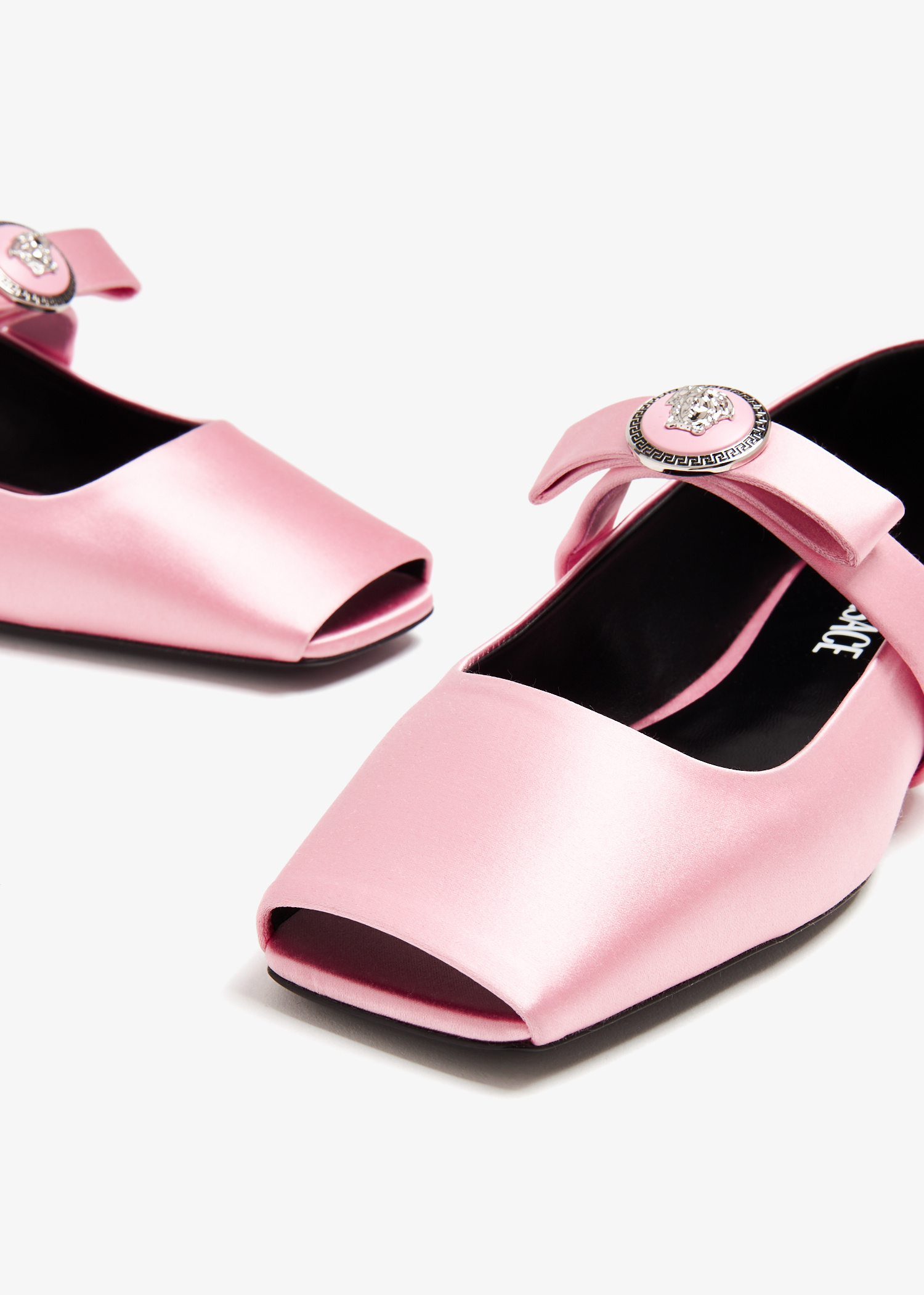 期間限定SALEVERSACE ジャンニリボン　オープントゥ バレリーナ Versace Gianni Ribbon open ballerinas for Women - Pink in USA