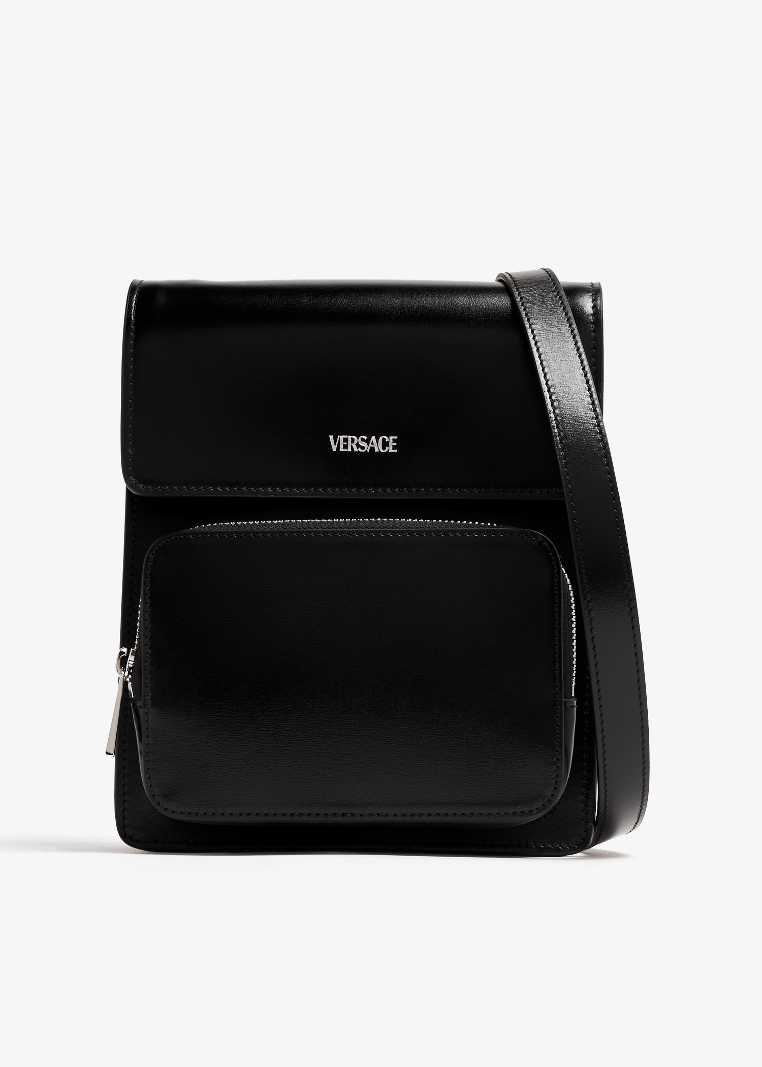 Versace Leather crossbody cargo bag for Men - Black in UAE Versace Leather crossbody cargo bag for Men - Black in UAE