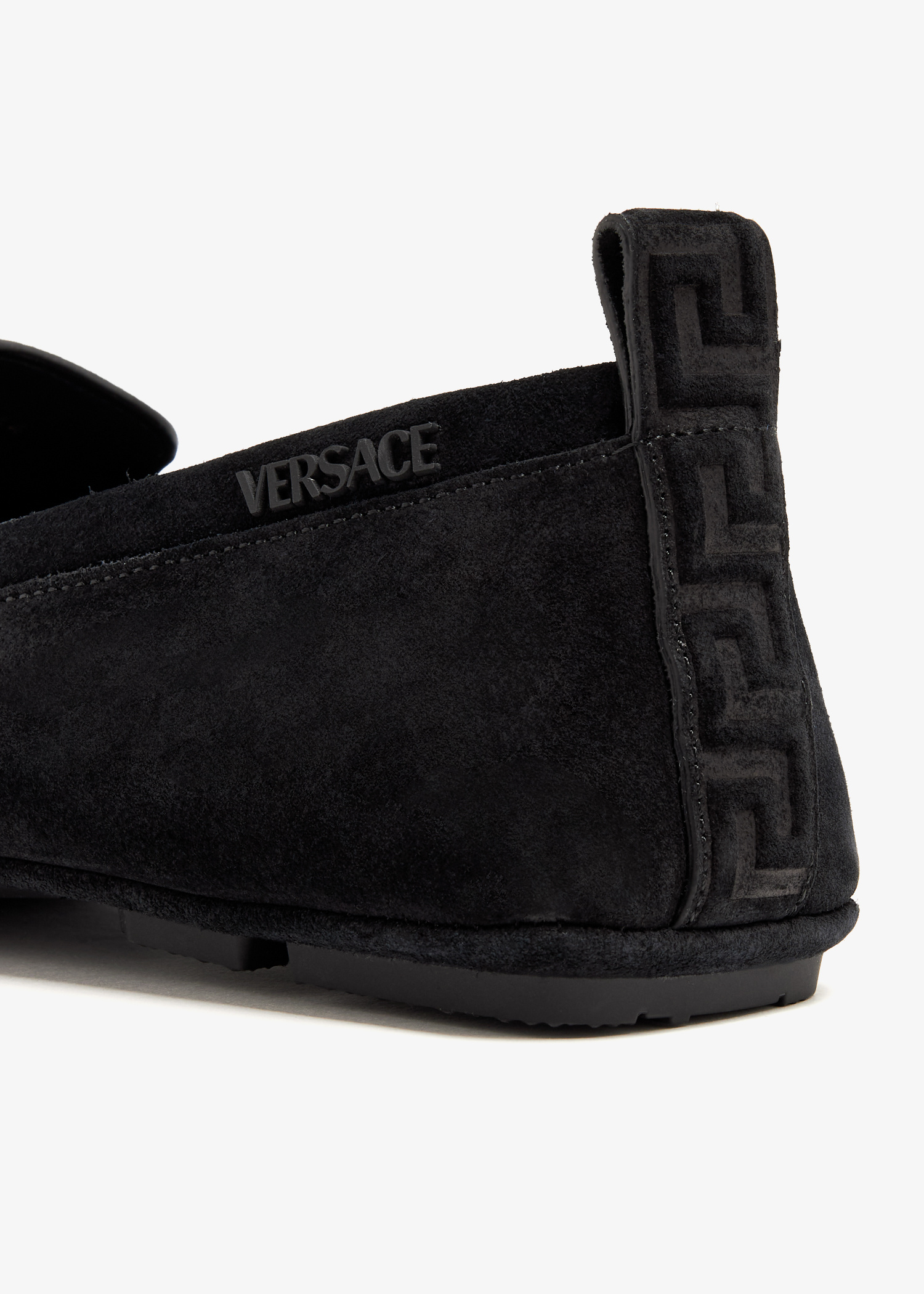 Versace Villa suede driver shoes for Men - Black in UAE 