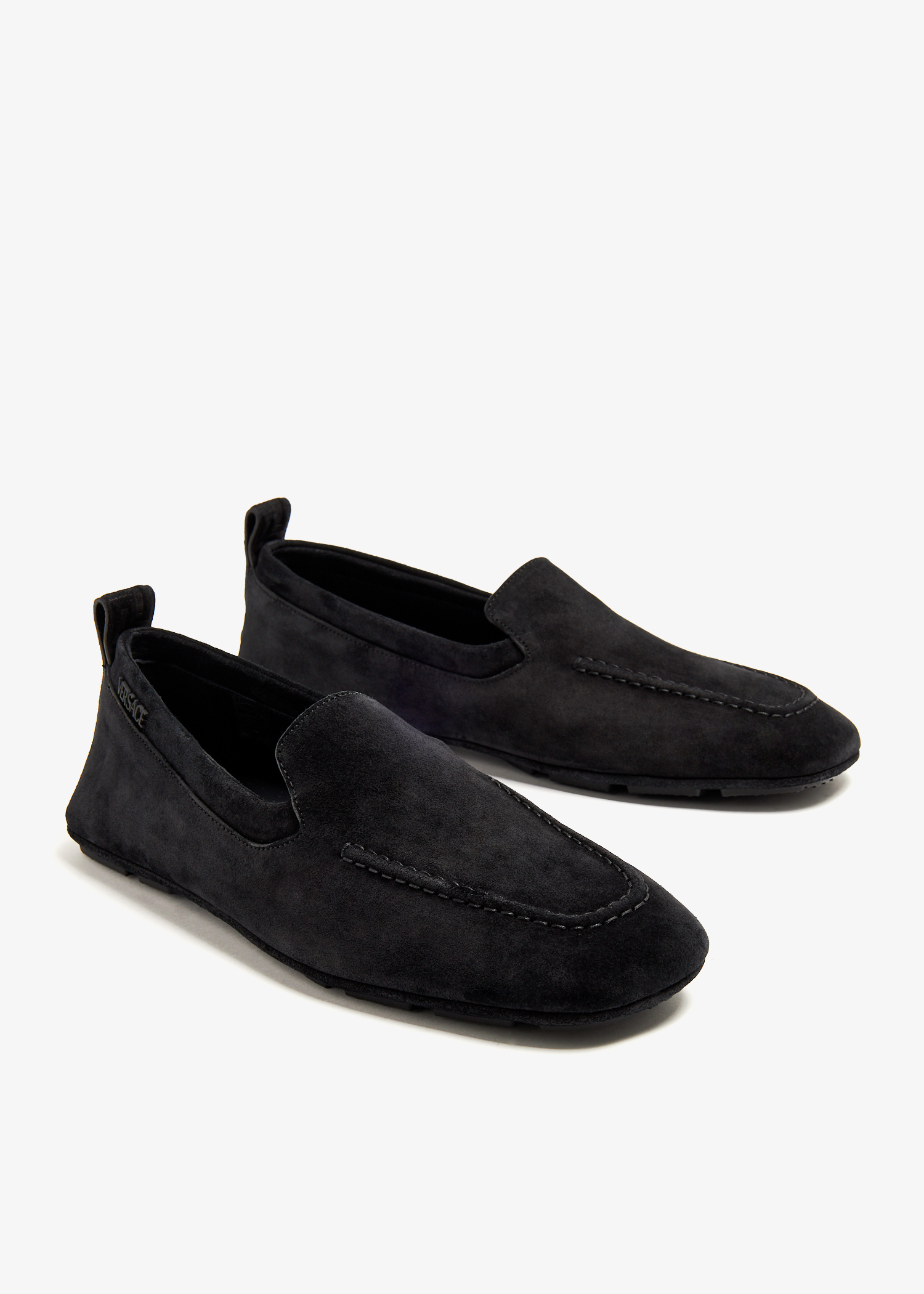 Versace Villa suede driver shoes for Men - Black in UAE  display picture 1