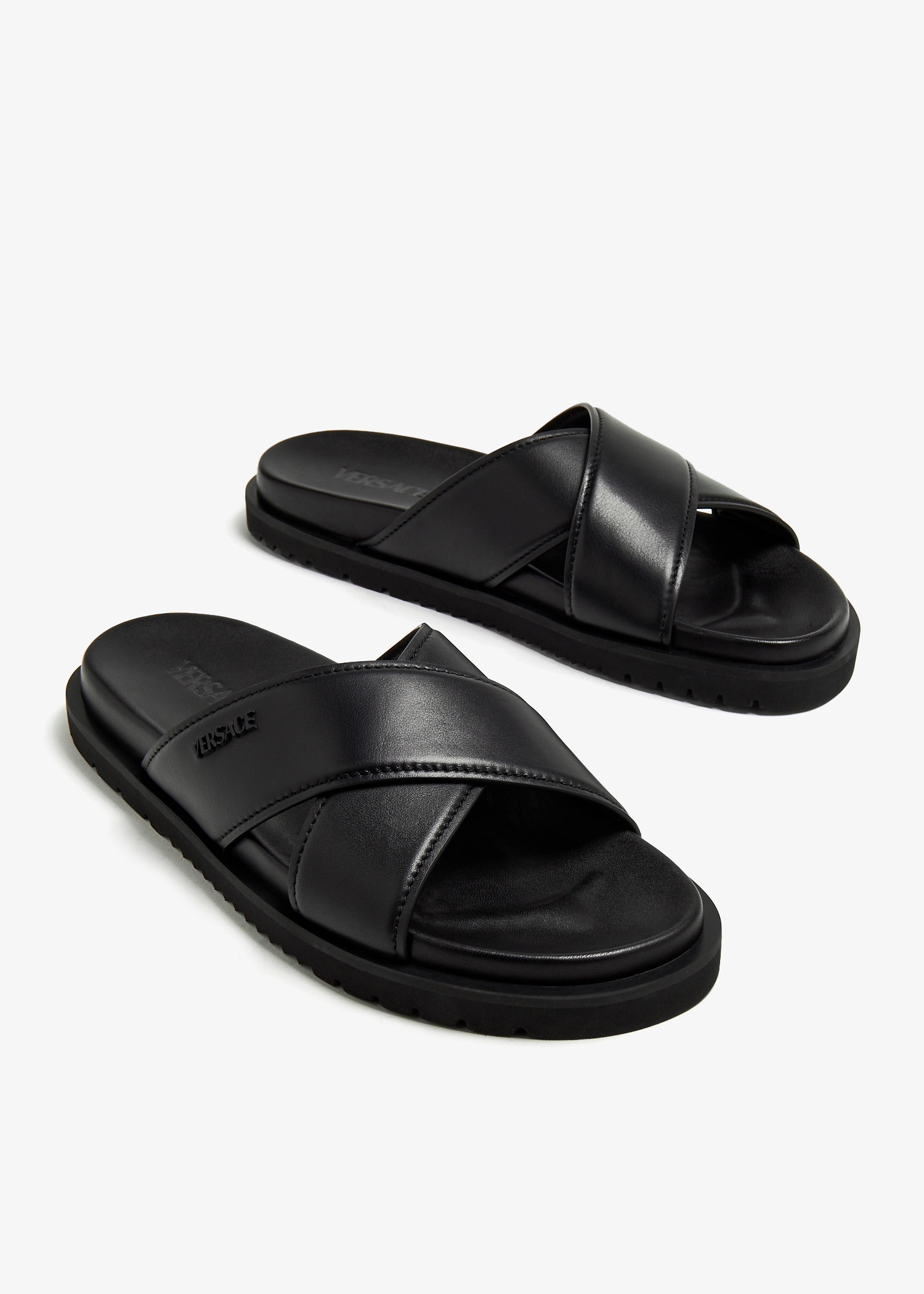 Versace Logo sandals for Men - Black in USA | Level Shoes