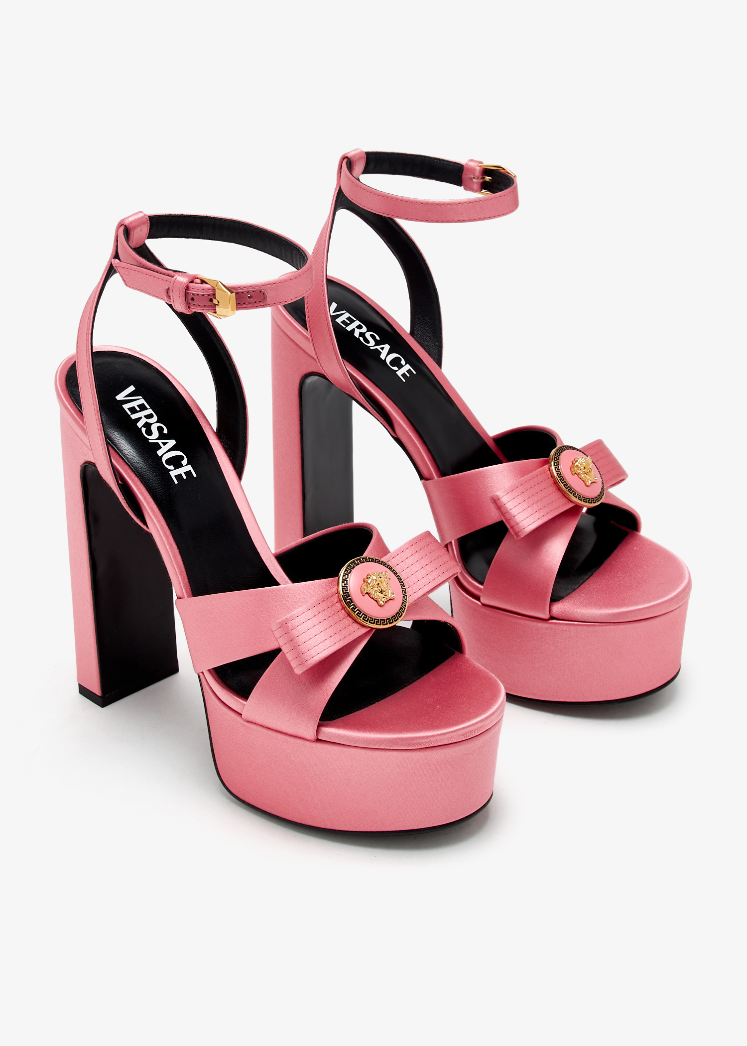 サンダル・ミュール VERSACE Pink Satin Gianni Ribbon Thong Mules 26569948_56424163_600.jpg