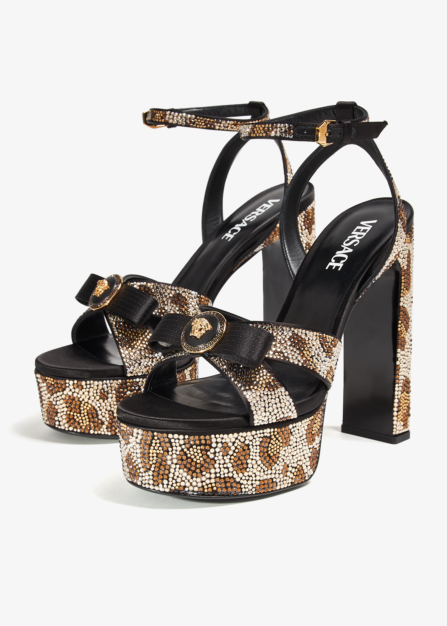 Versace Gianni Ribbon leopard sandals for Women - Animal