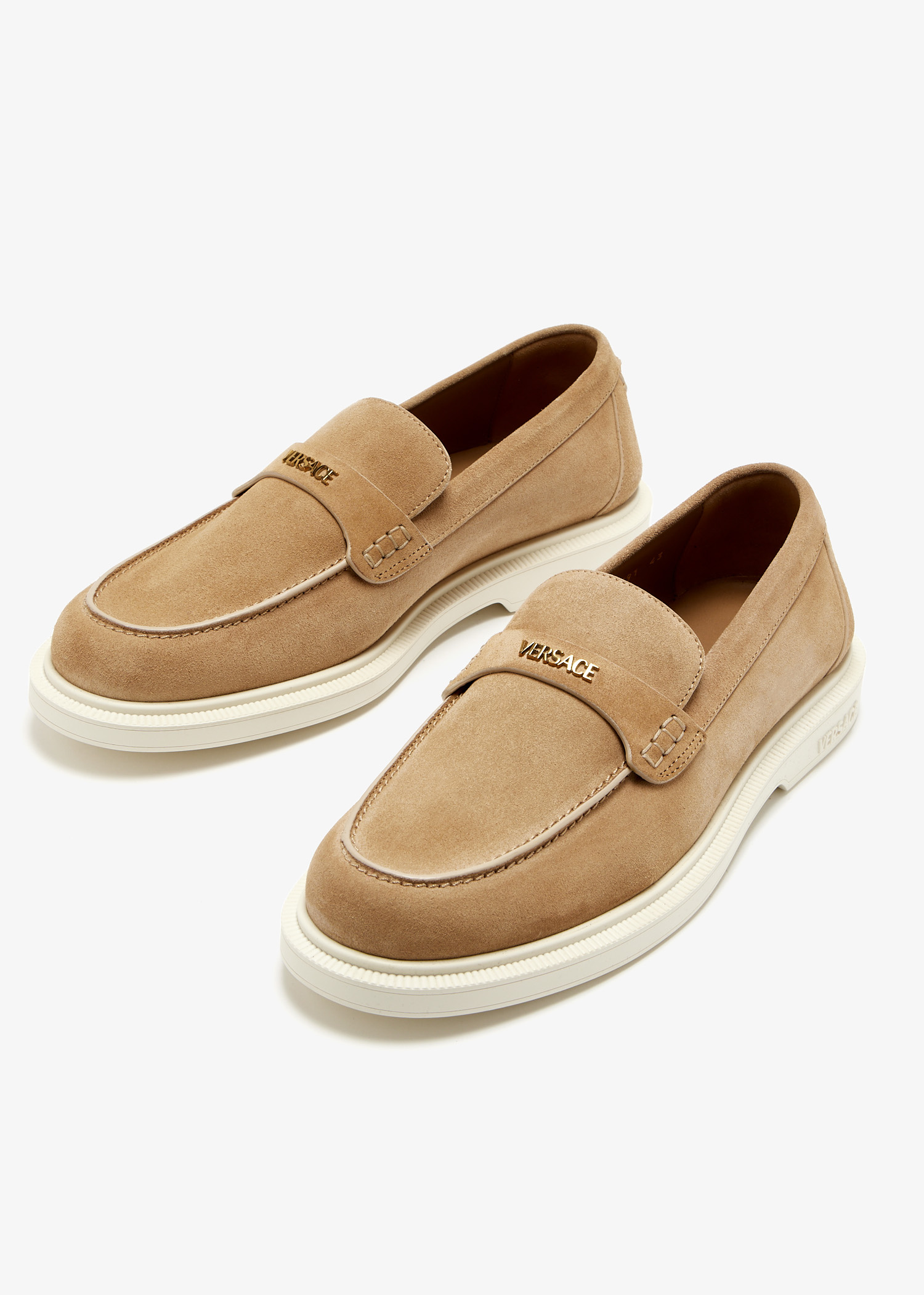Versace Giuliano suede loafers for Men - Beige in USA