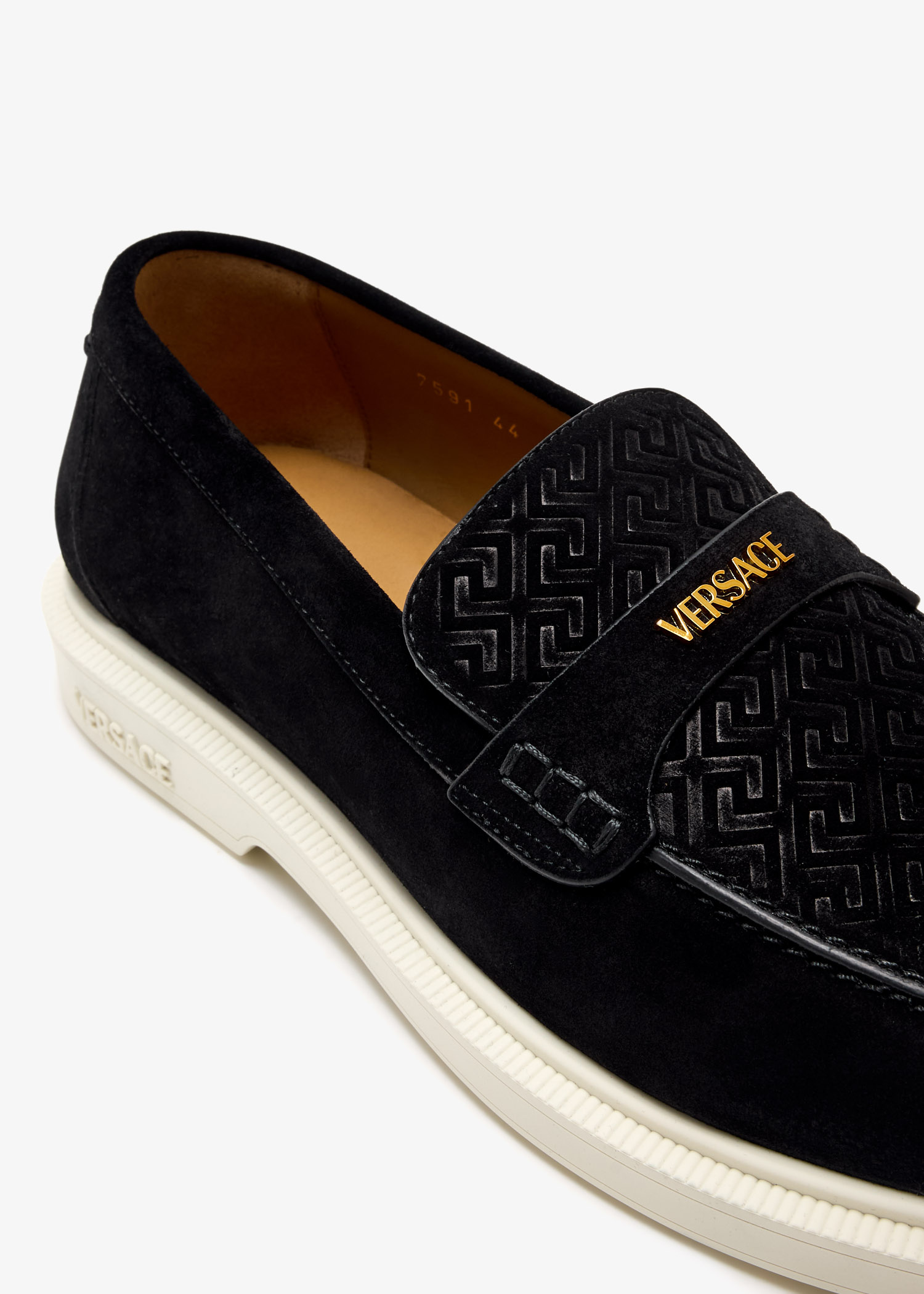 Versace Giuliano suede loafers for Men - Black in UAE | Level Shoes
