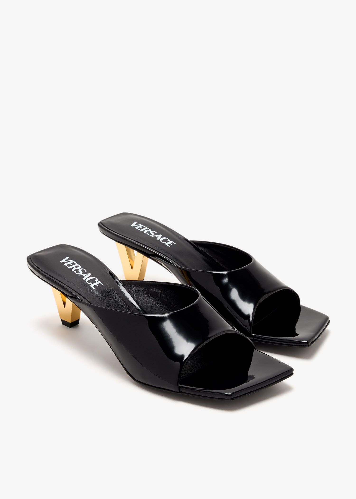 Versace V2025 leather mules for Women - Black in UAE | Level