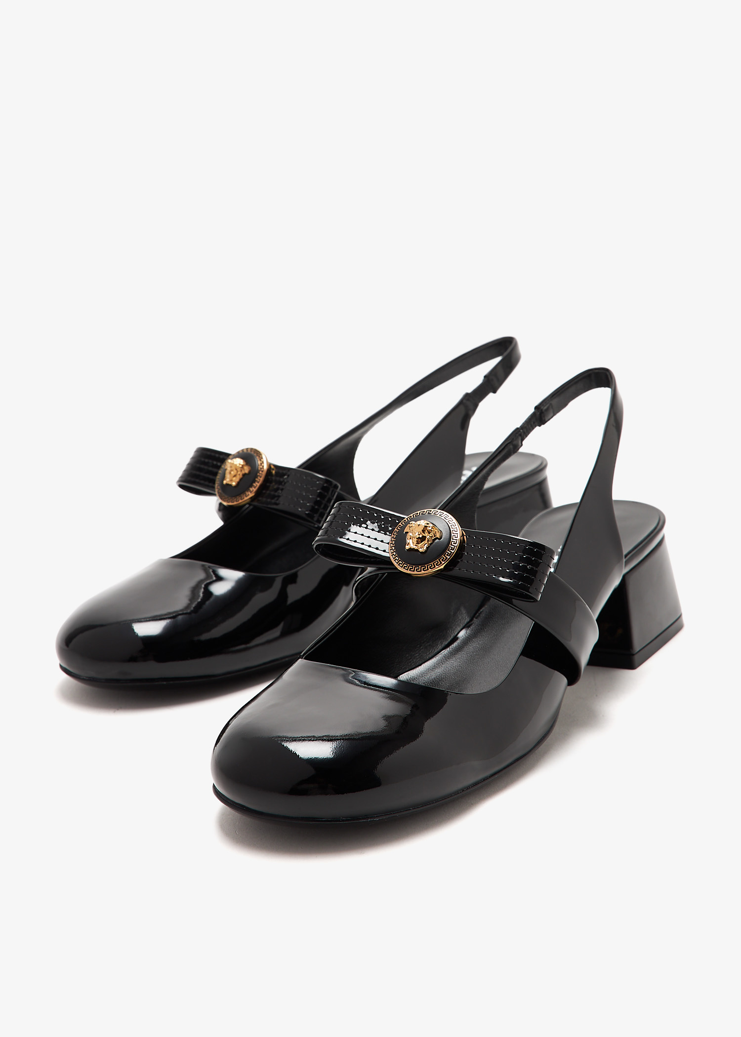 ★athe★ RUBAN Black Ribbon Slingback Versace Gianni Ribbon slingback pumps for Women - Black in