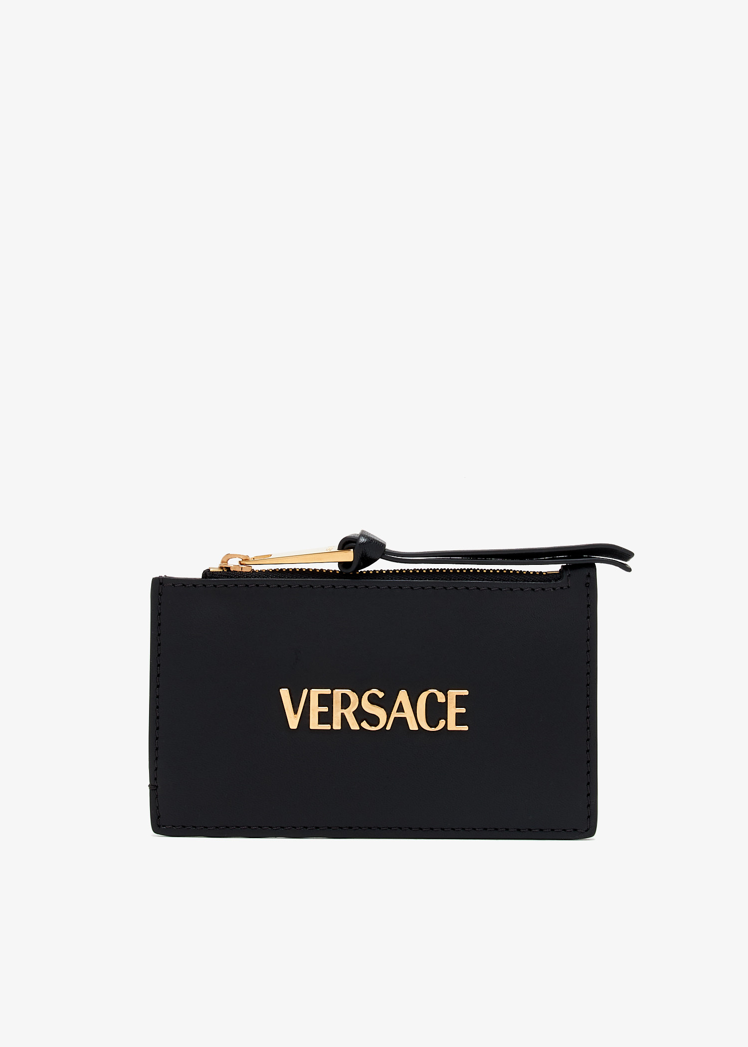 【関税&送料込】Versace Zippered Card Holder Versace Versace Tag zip card holder for Women - Black in UAE
