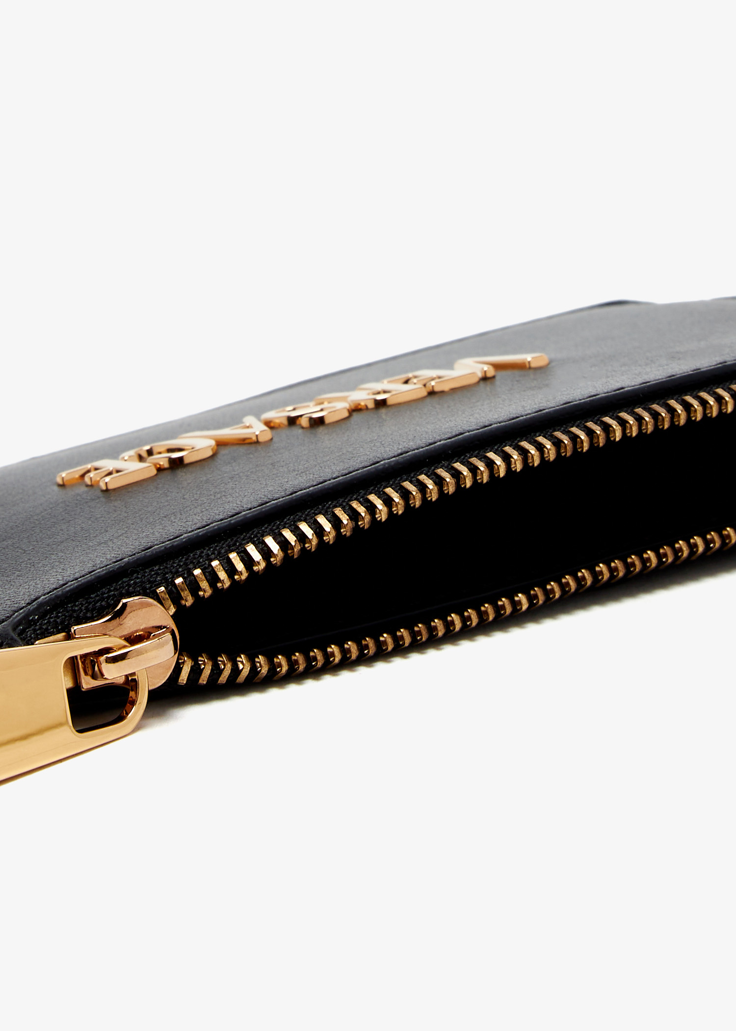 【関税&送料込】Versace Zippered Card Holder Versace Tag Zip Card Holder Pink | VERSACE US