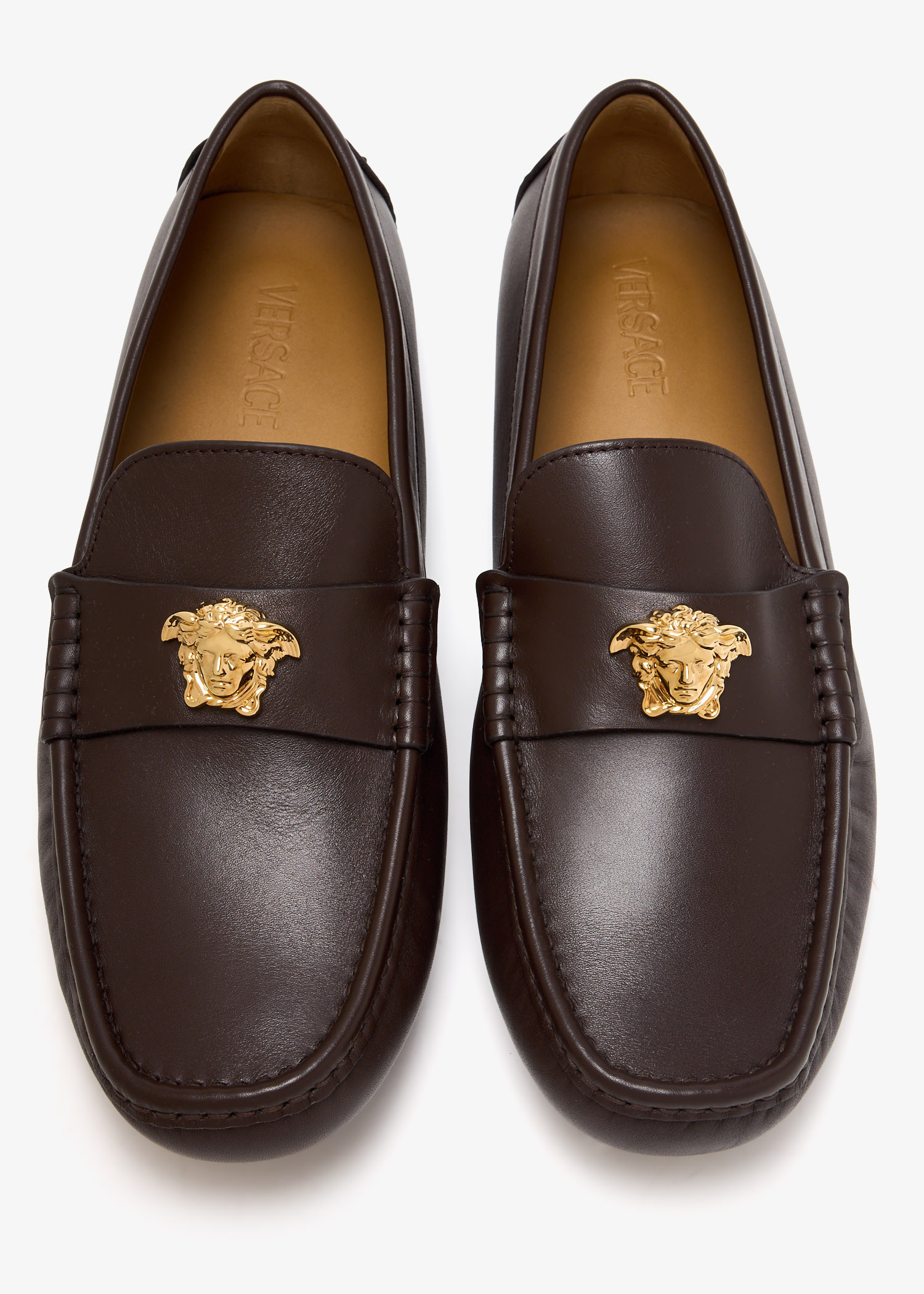 Versace La Medusa driver loafers for Men - Brown in USA | Level Shoes