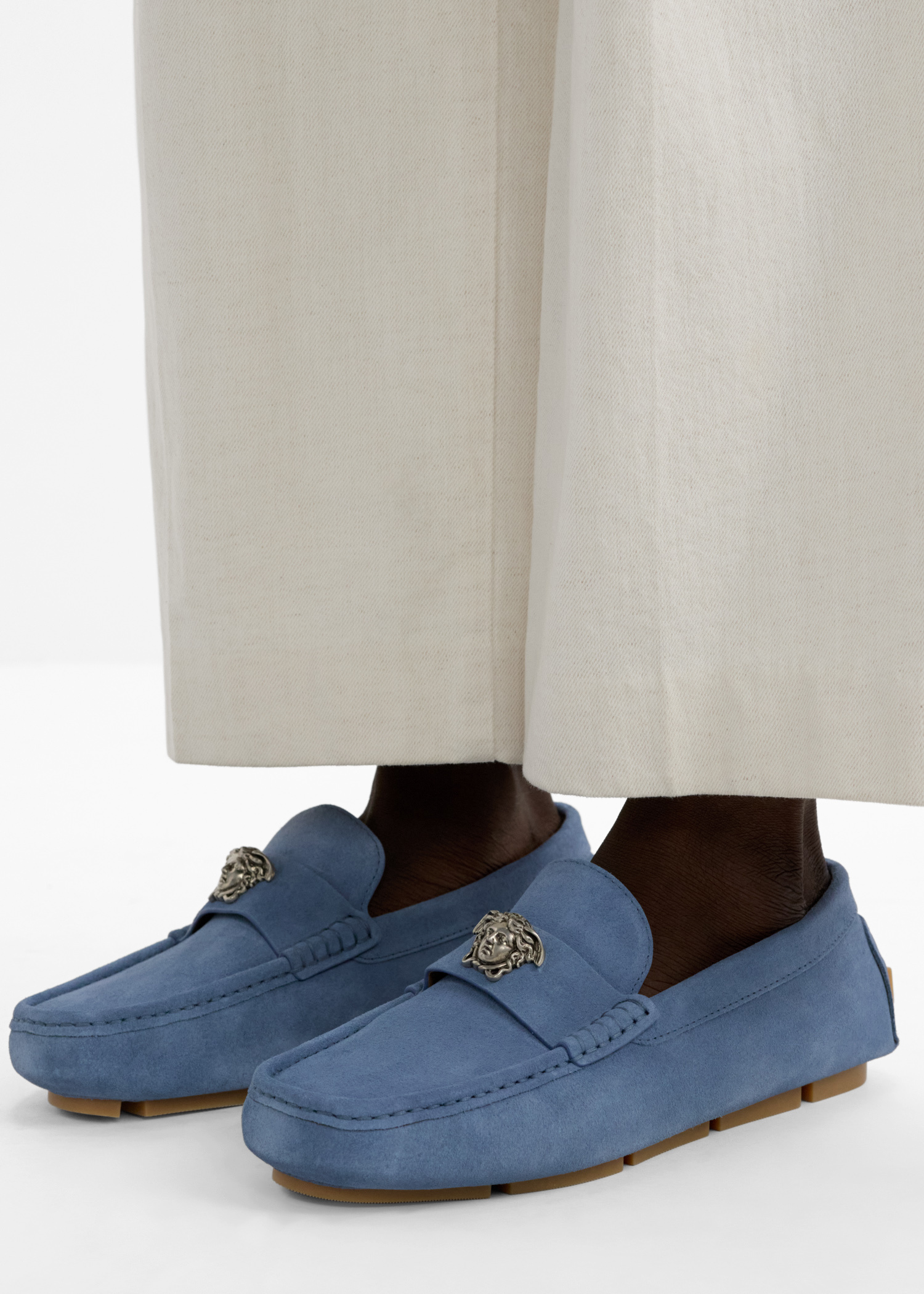Versace La Medusa driver loafers for Men - Blue in UAE