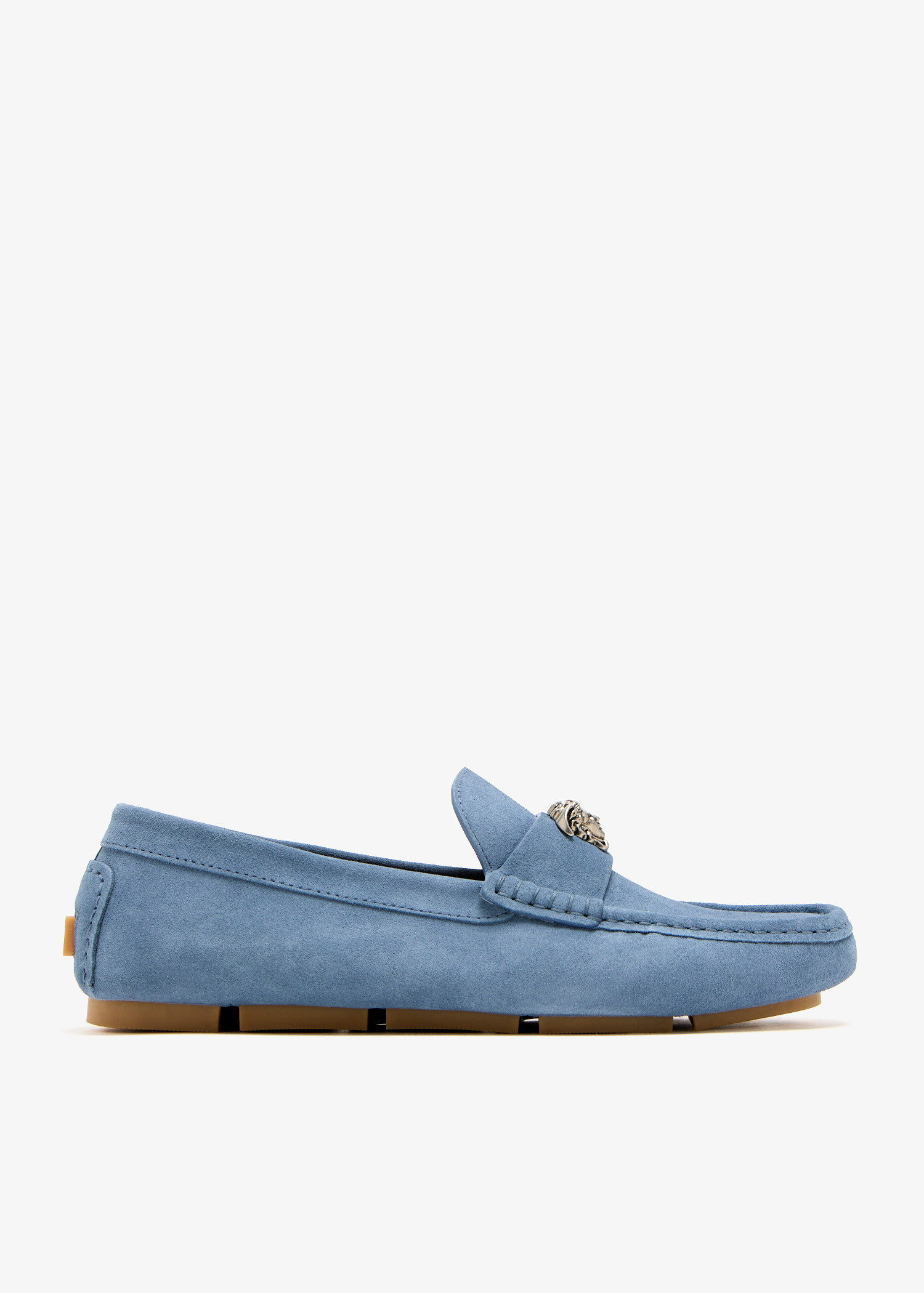 Versace Medusa Suede Drivers Grey 44.5 New With Box Versace - La Medusa suede loafers Versace main image 2