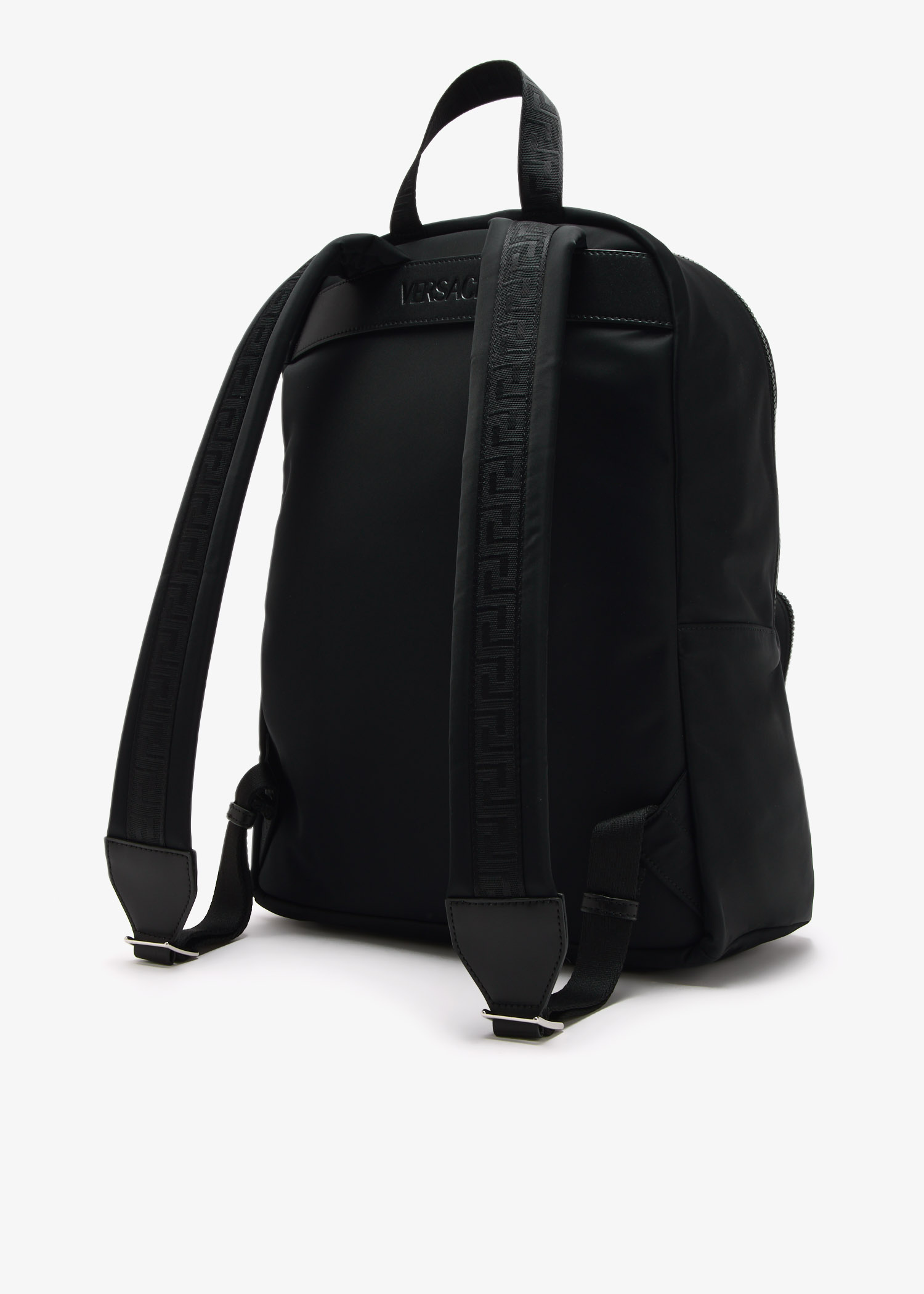 Versace Parfums Black Medusa Backpack EUC La Medusa Nylon Backpack Black,Silver | VERSACE US main image 3