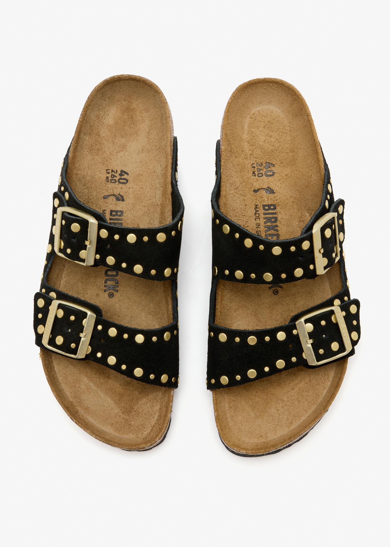 Birkenstock Arizona Rivet 窄版凉鞋- 黑色| Level Shoes