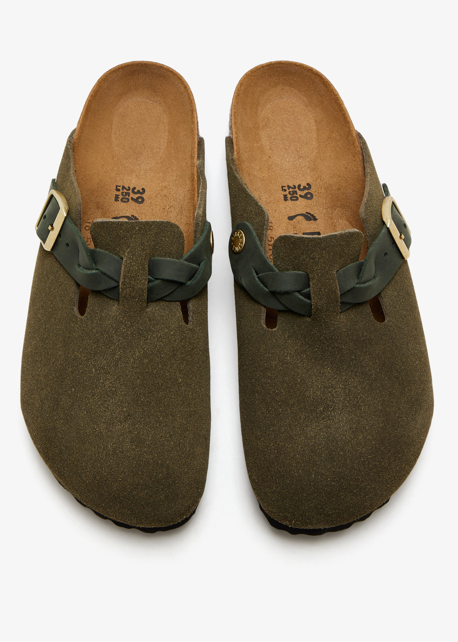 Birkenstock Boston Braided narrow-width clogs for Women - Khaki in