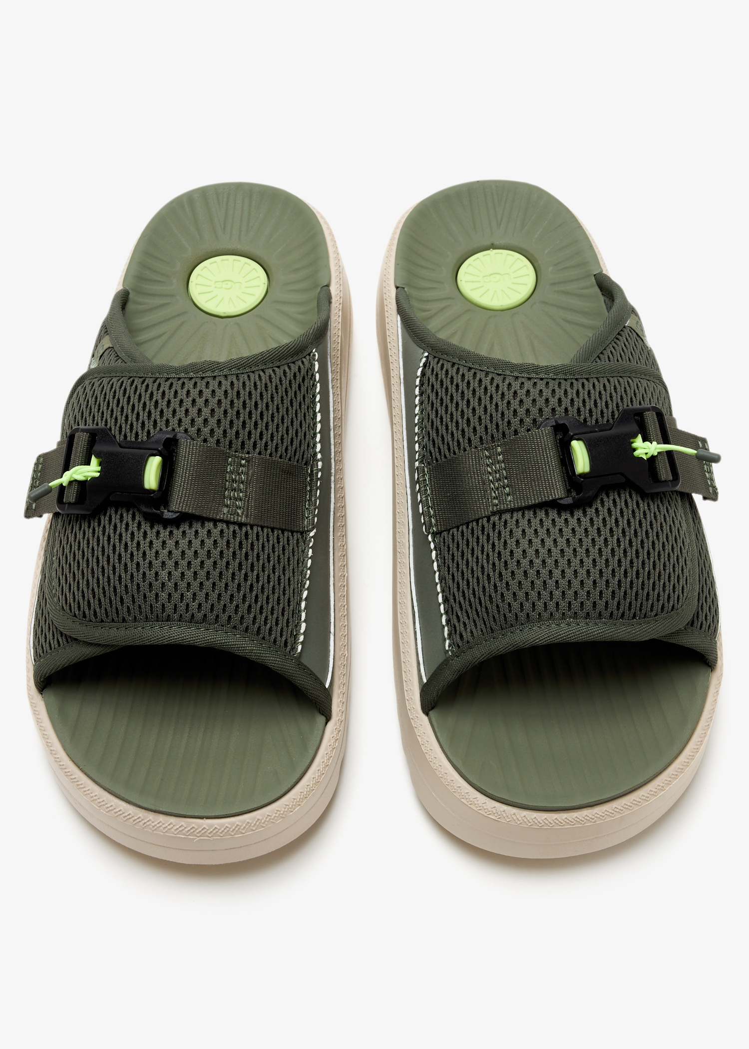 UGG Maxxer 2.0 slides for Men - Green in UAE | Level Shoes